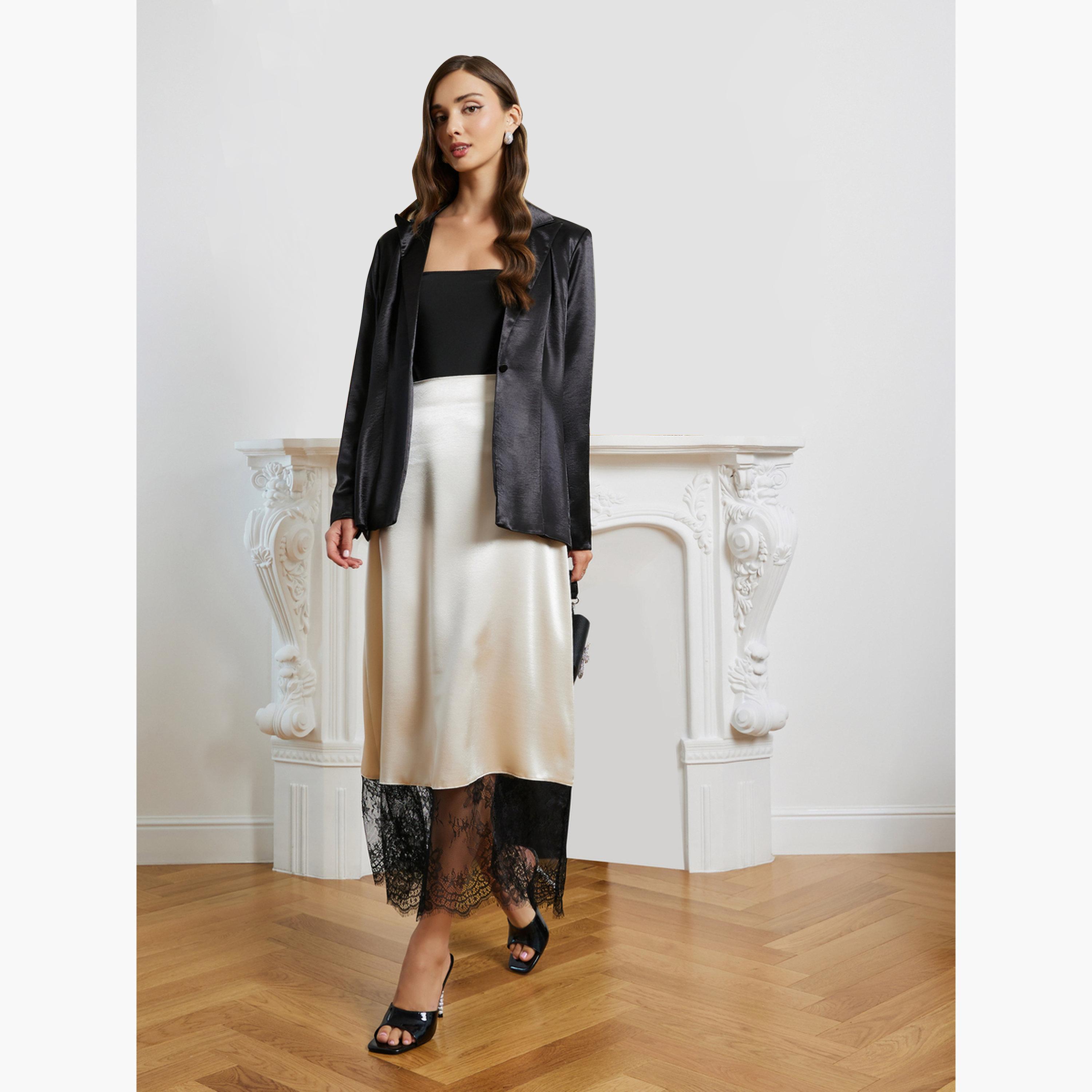 Styli Women Black Satin Blazer-women-clothing-coatsandjackets-blazers-image-3