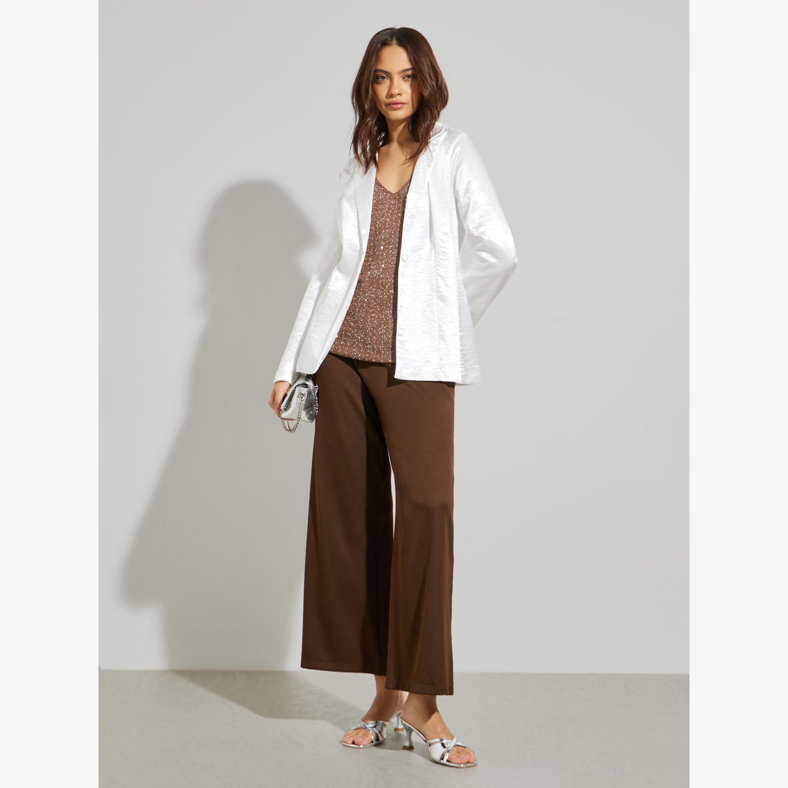 Styli Off White Satin Blazer-women-clothing-coatsandjackets-blazers-image-2