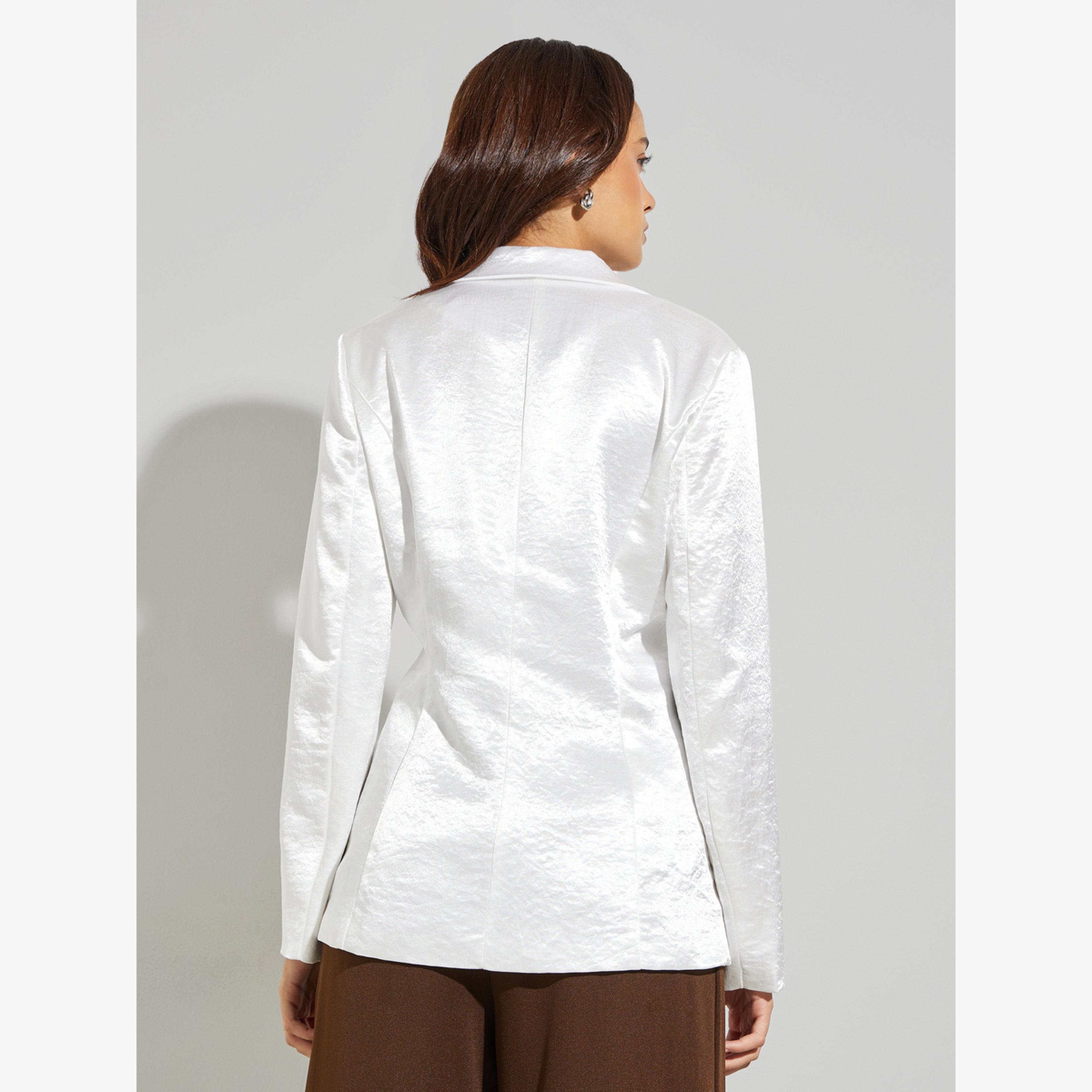 Styli Off White Satin Blazer-women-clothing-coatsandjackets-blazers-image-4