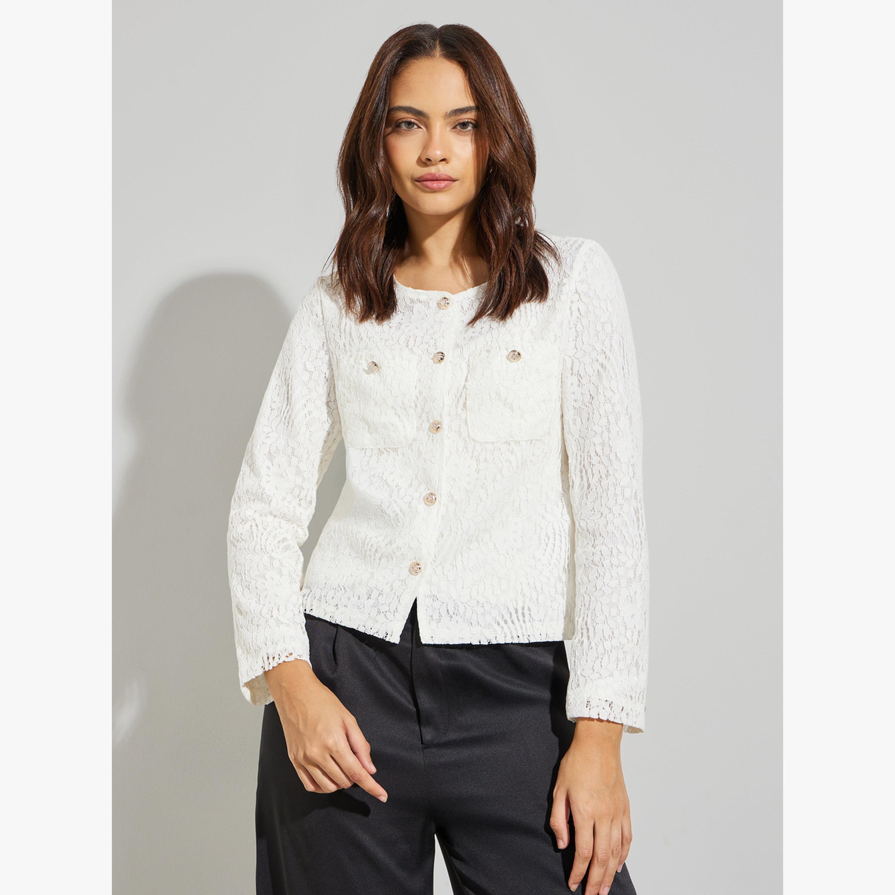 Styli Women Regular Fit Lace Overlay Jacket-women-clothing-coatsandjackets-jackets-image-1
