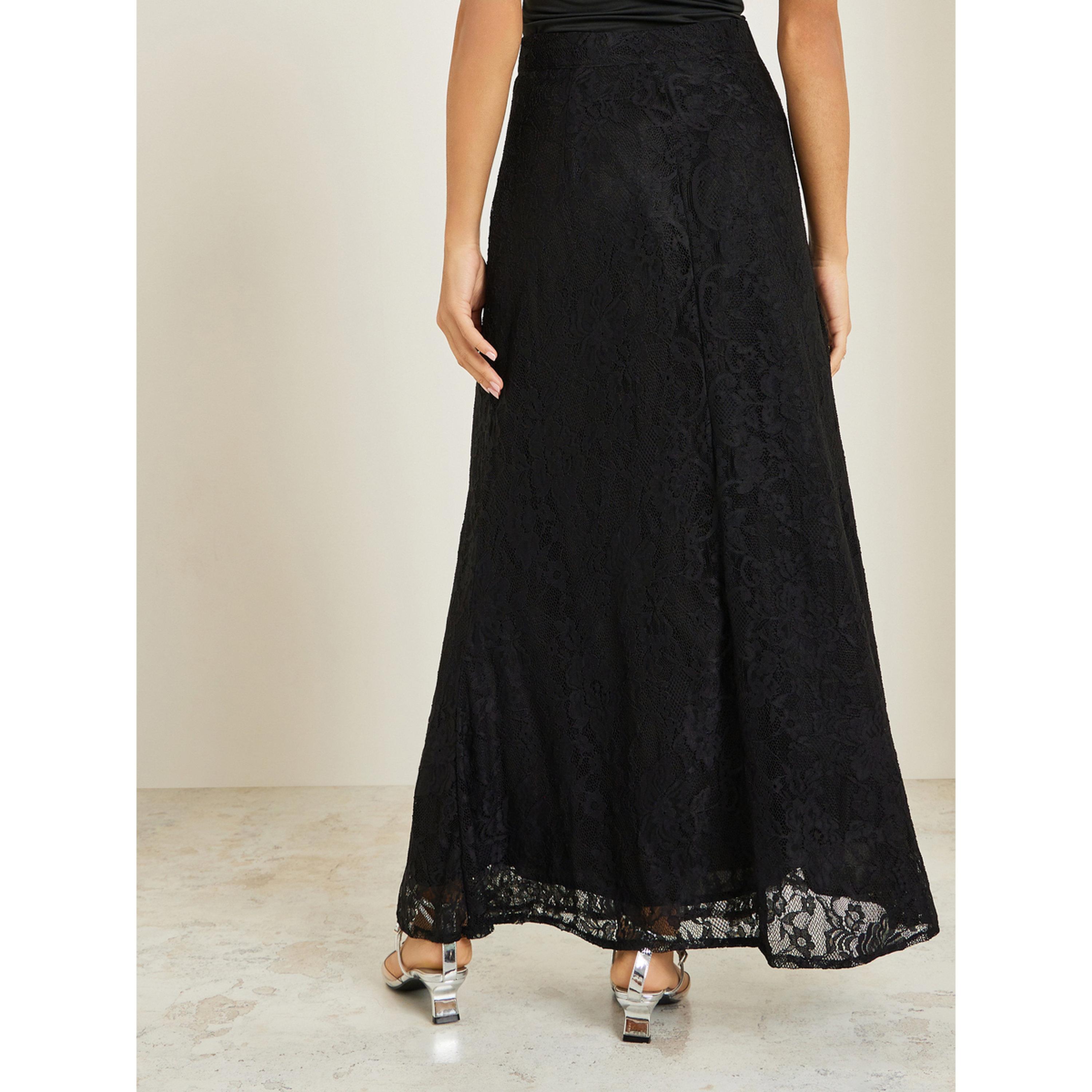 تنورة طويلة بحافة واسعة ودانتيل-women-clothing-bottoms-skirts-image-4