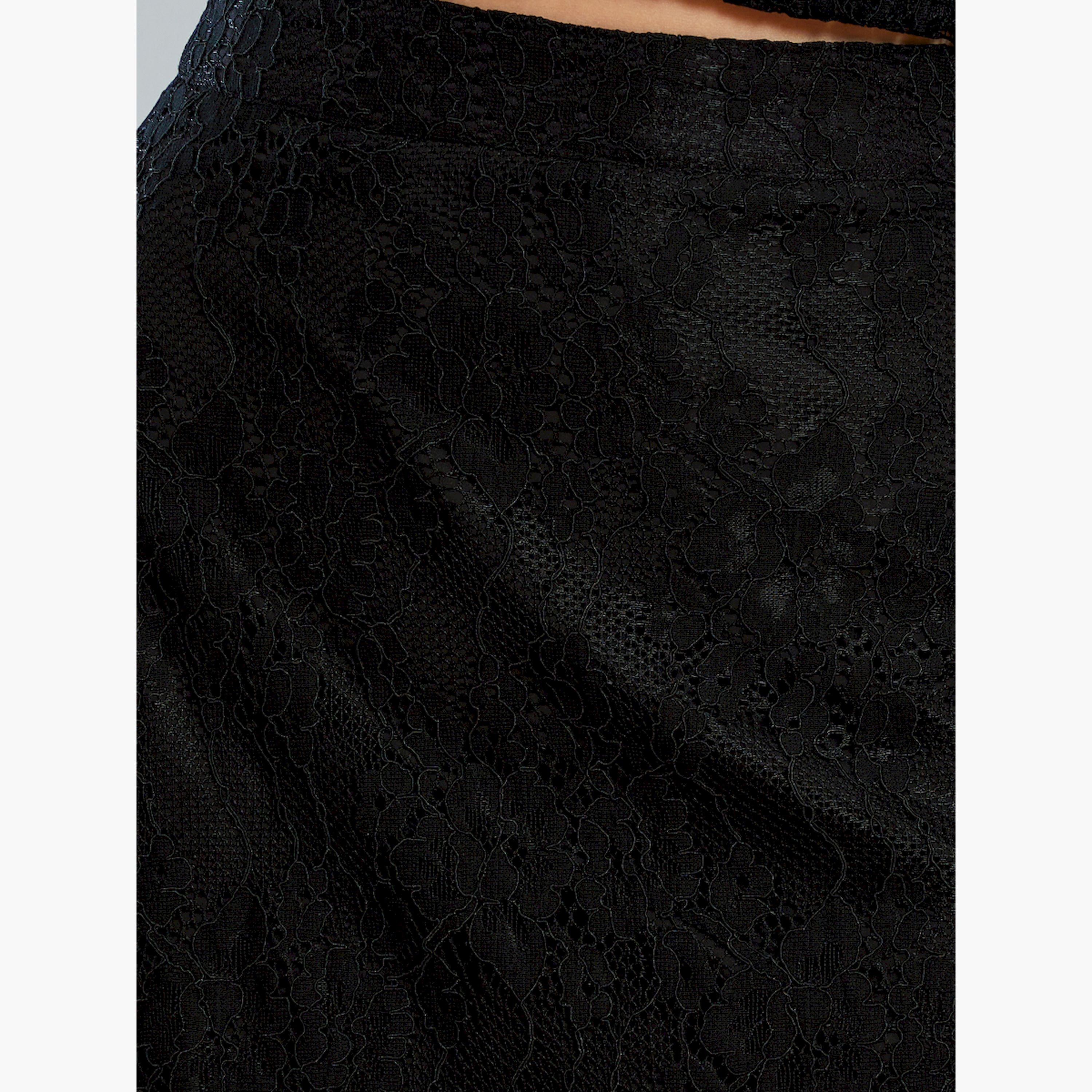 Styli Black Lace A-Line Midi Skirt-women-clothing-bottoms-skirts-image-3