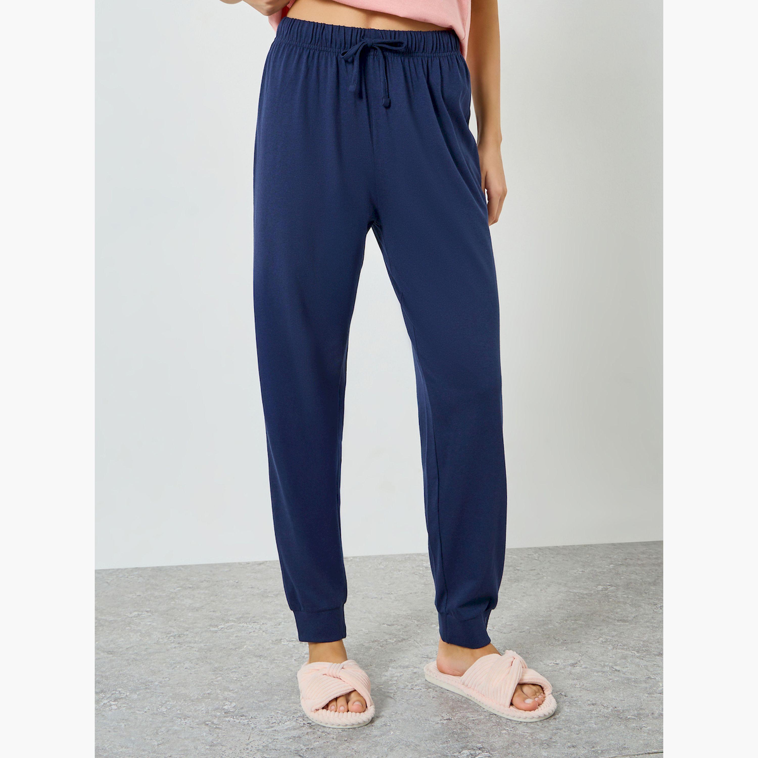 مجموعة من بيجاما بأساور سادة وبلوزة بدون أكمام مطبوعة-women-clothing-nightwear-pyjamas-longsets-image-4