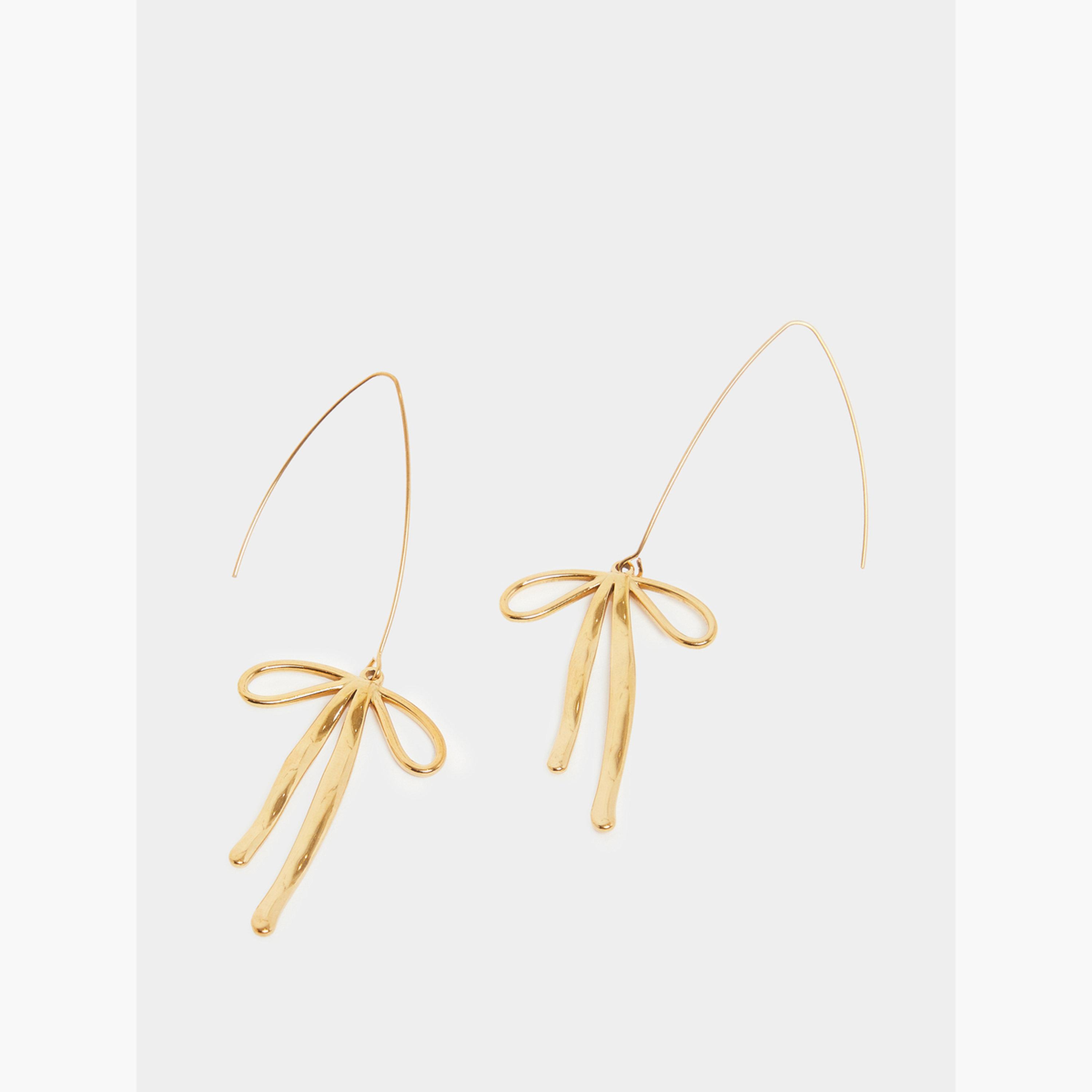 Styli Bow Accent Hook Earrings-women-watchesandjewellery-jewellery-earrings-image-3