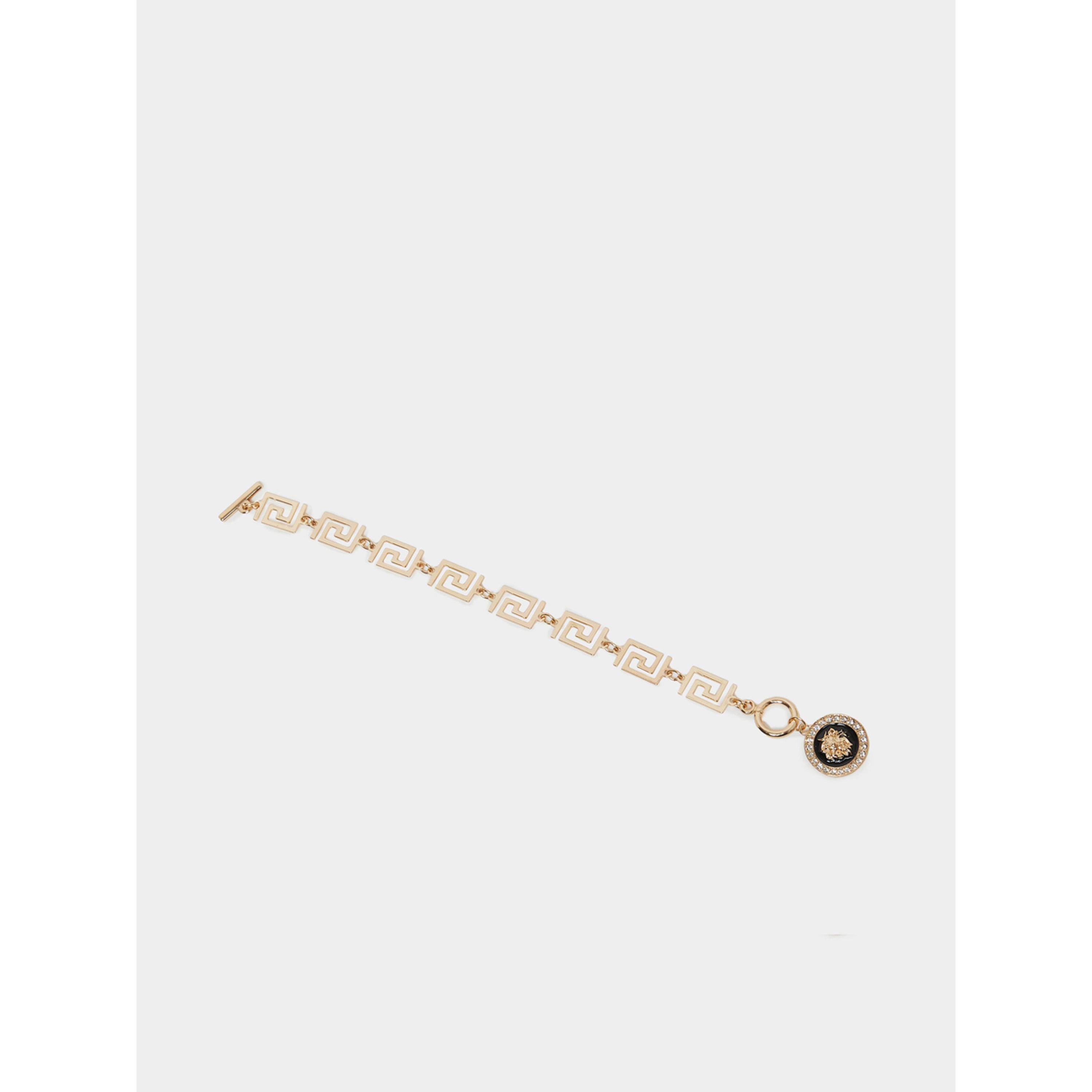 سوار بحلقات متصلة ودلاية مدالية ذهبية-women-watchesandjewellery-jewellery-banglesandbracelets-image-3