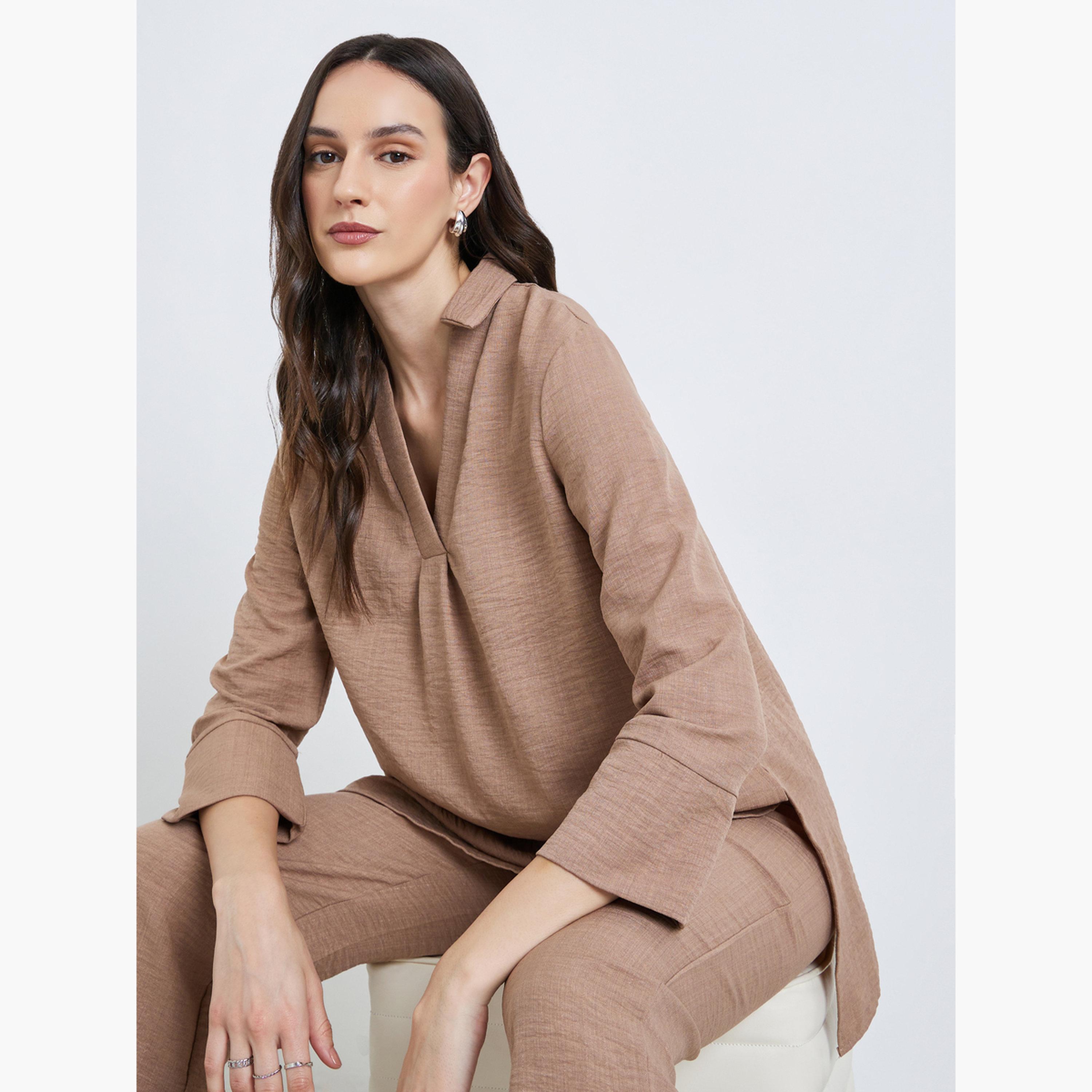 بلوزة طويل بأكمام متوسطة-women-clothing-shirtsandblouses-blouses-image-3