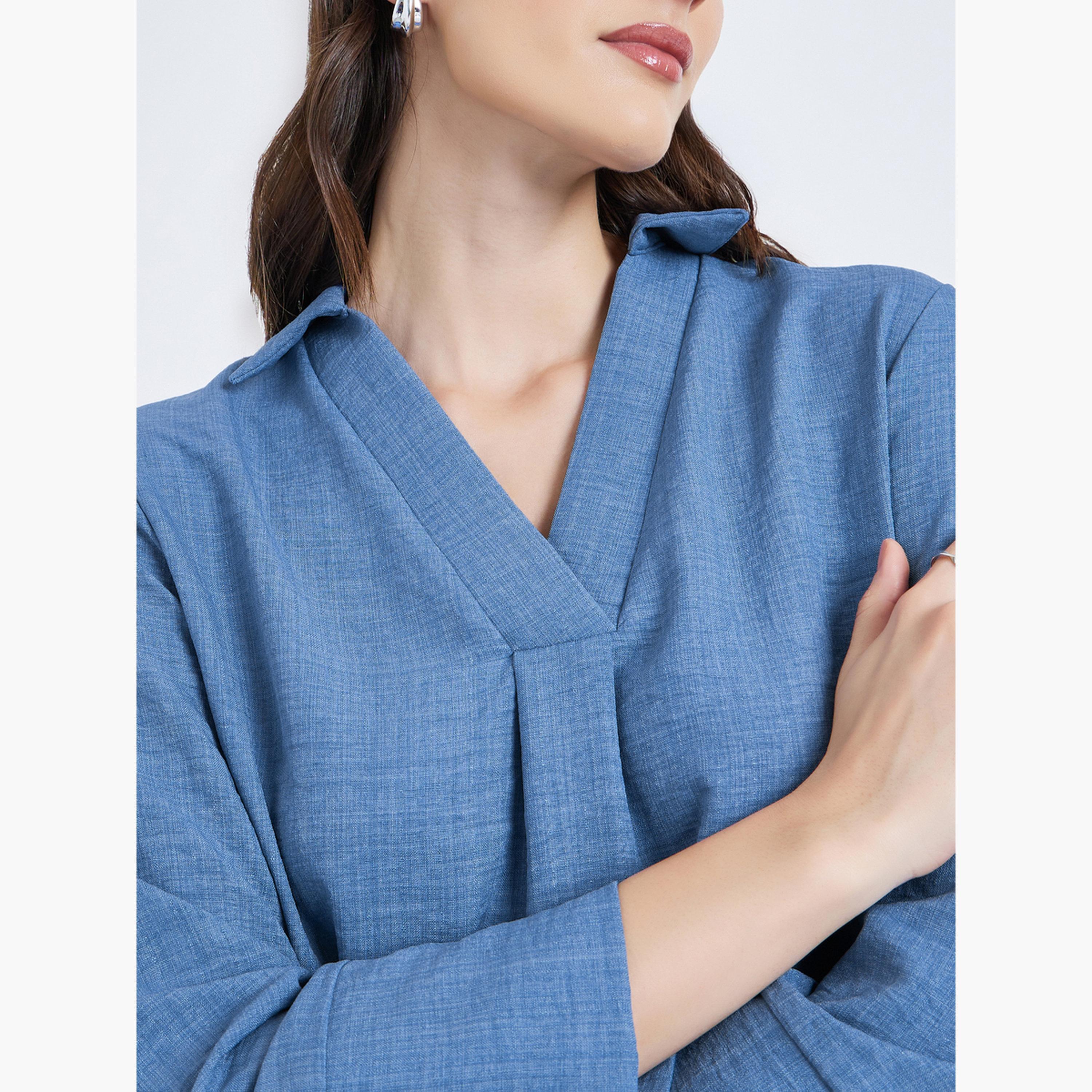 بلوزة طويلة بأكمام 3/4-women-clothing-shirtsandblouses-blouses-image-4