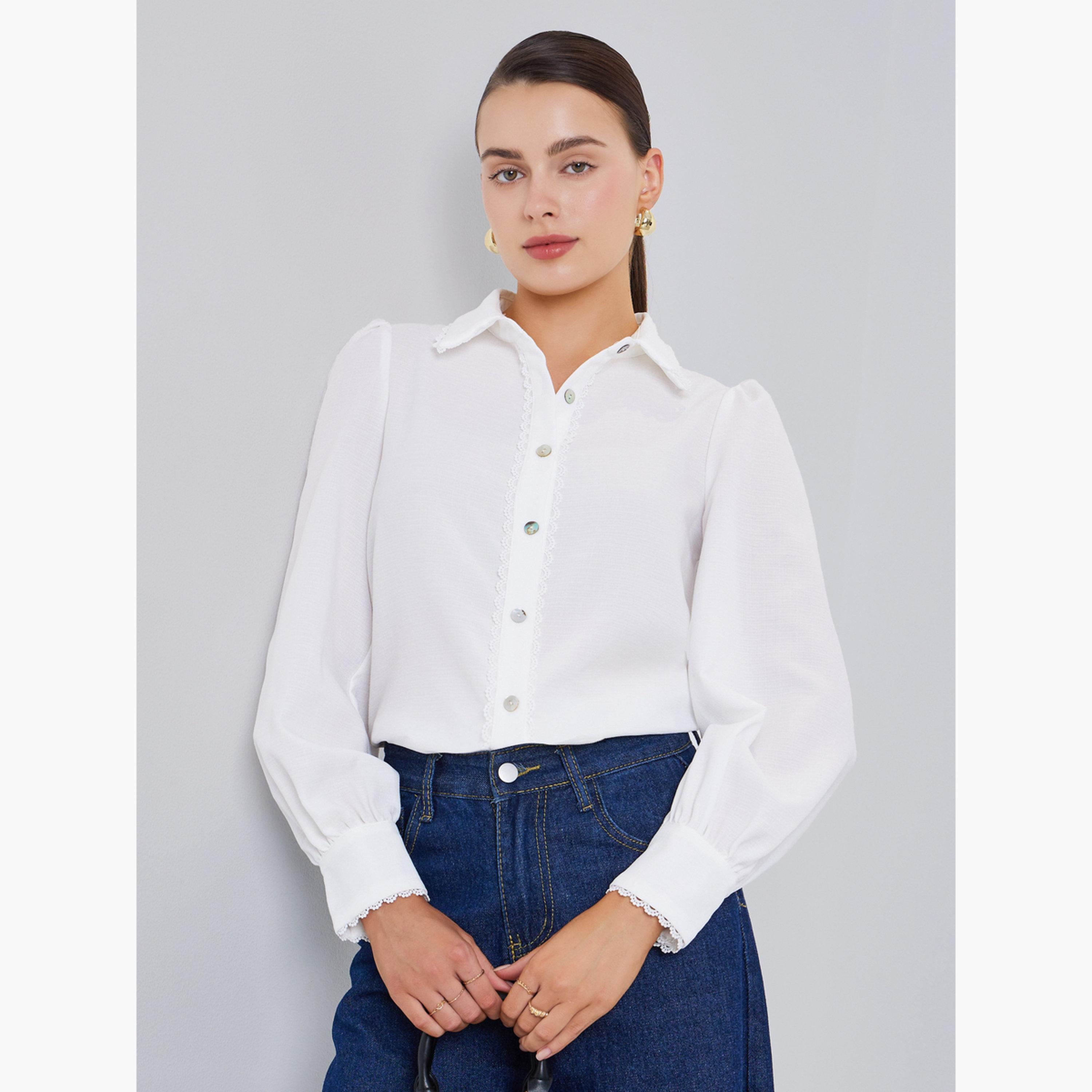 قميص بأكمام طويلة وتفاصيل دانتيل-women-clothing-shirtsandblouses-shirts-image-1