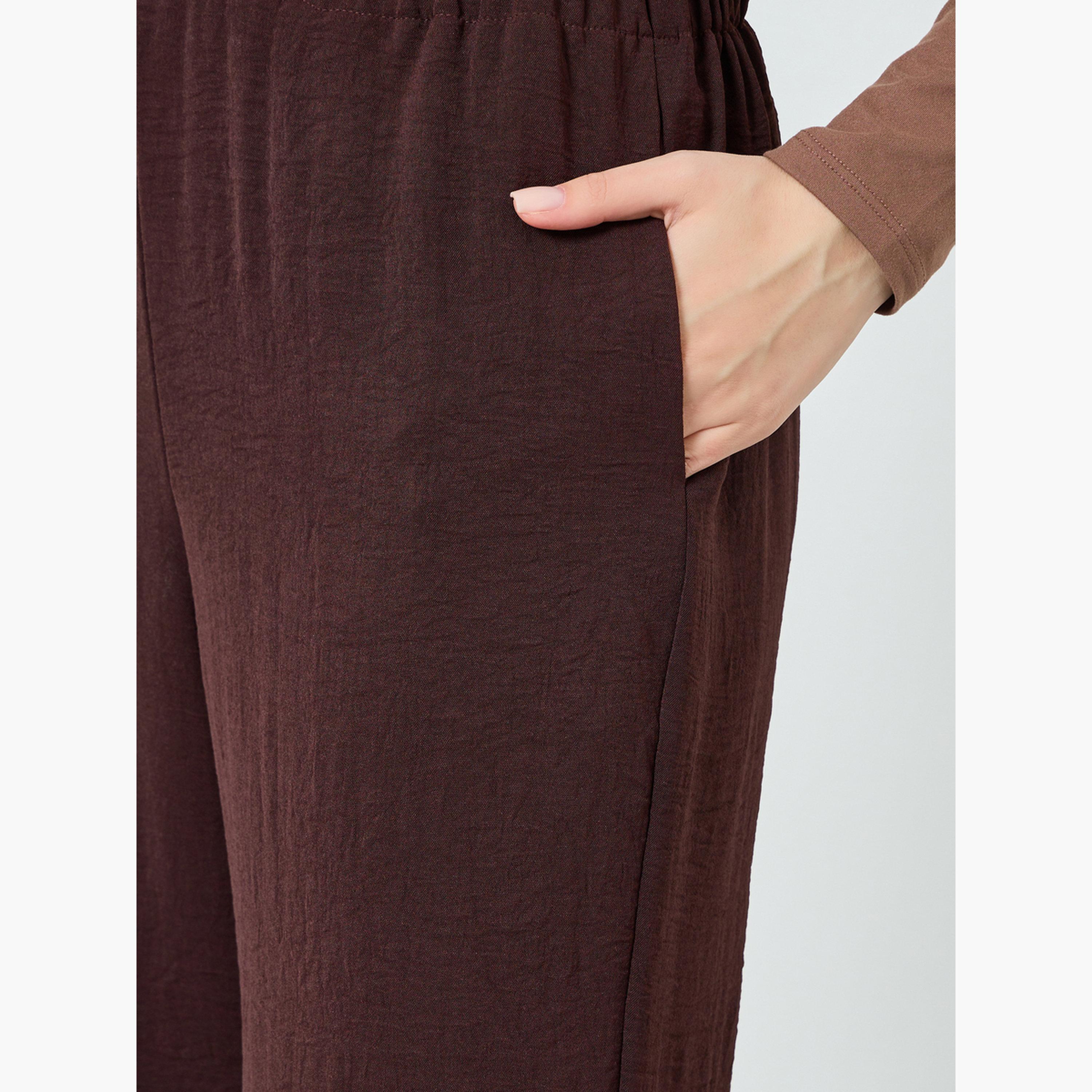 Styli Women Brown Straight Leg Pants-women-clothing-bottoms-trousers-image-3