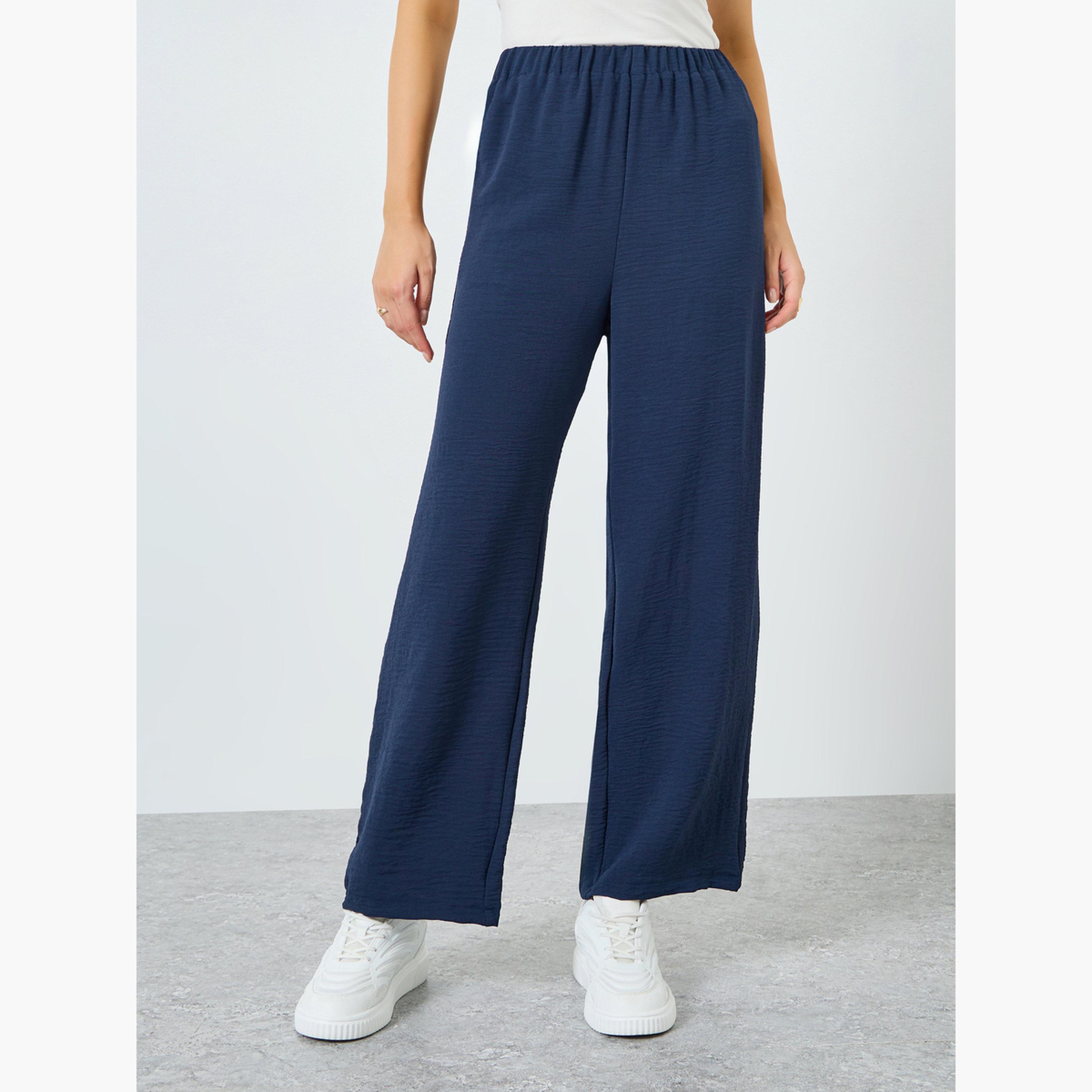 Styli Women Navy Straight Leg Pants-women-clothing-bottoms-joggers-image-1