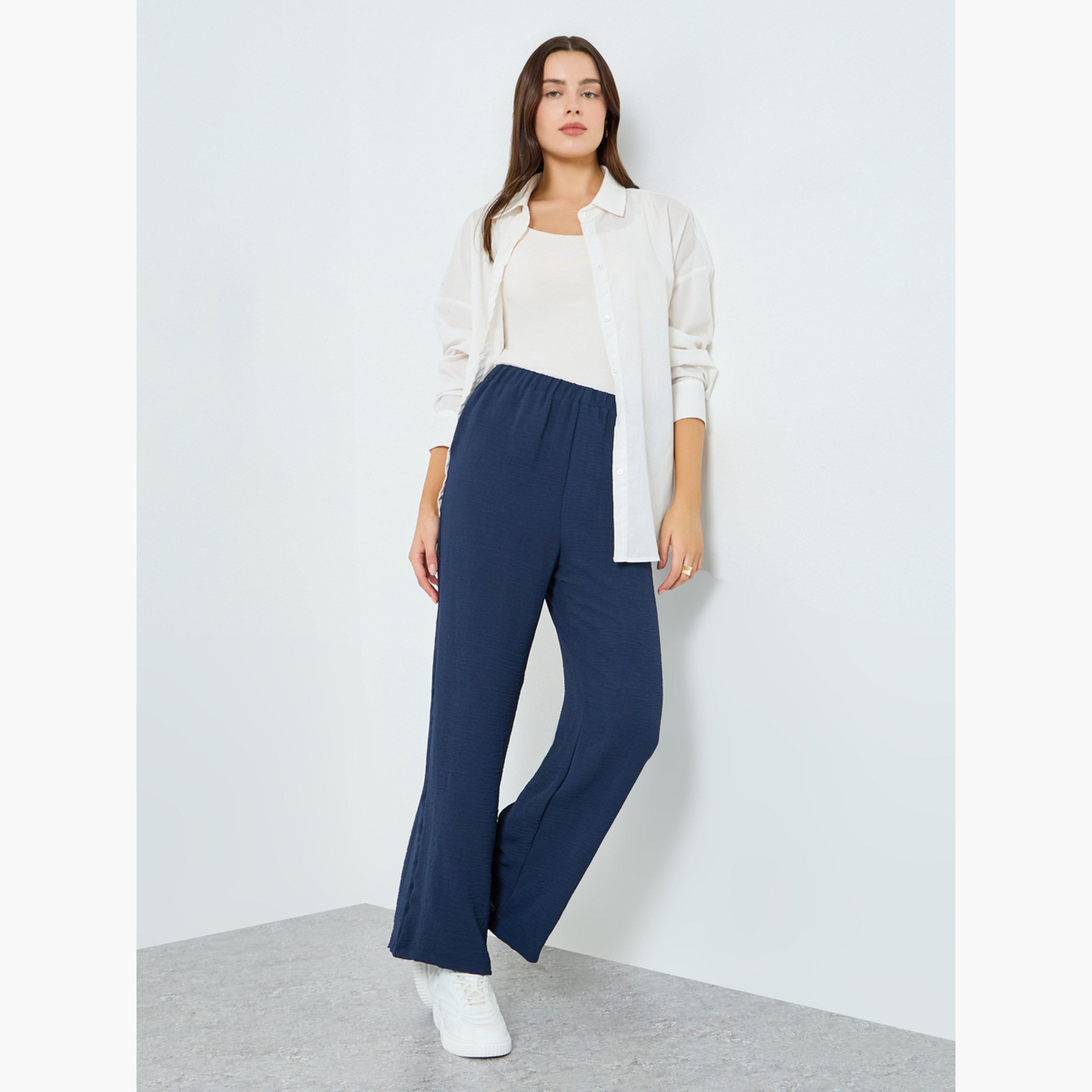 Styli Women Navy Straight Leg Pants-women-clothing-bottoms-joggers-image-2