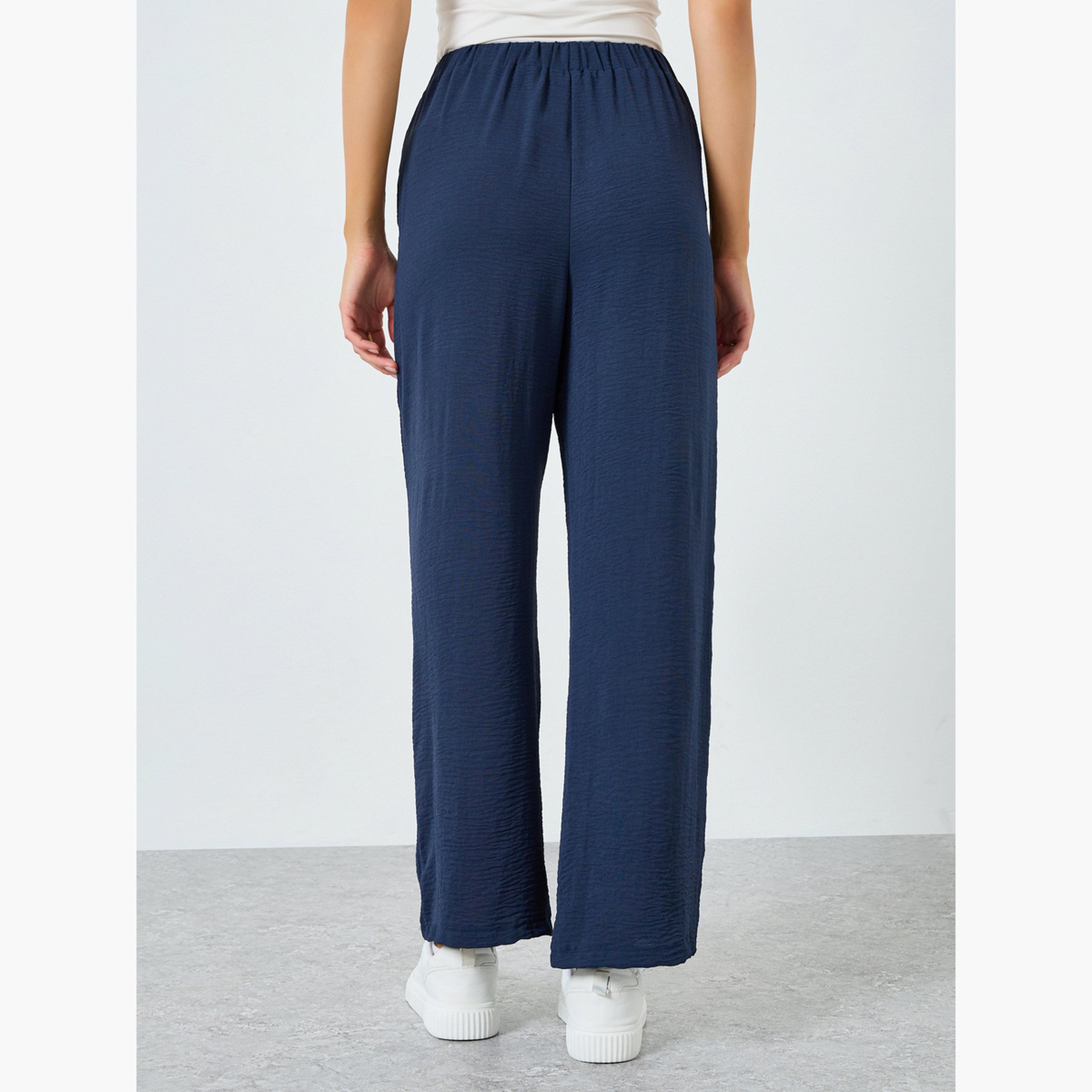 Styli Women Navy Straight Leg Pants-women-clothing-bottoms-joggers-image-4