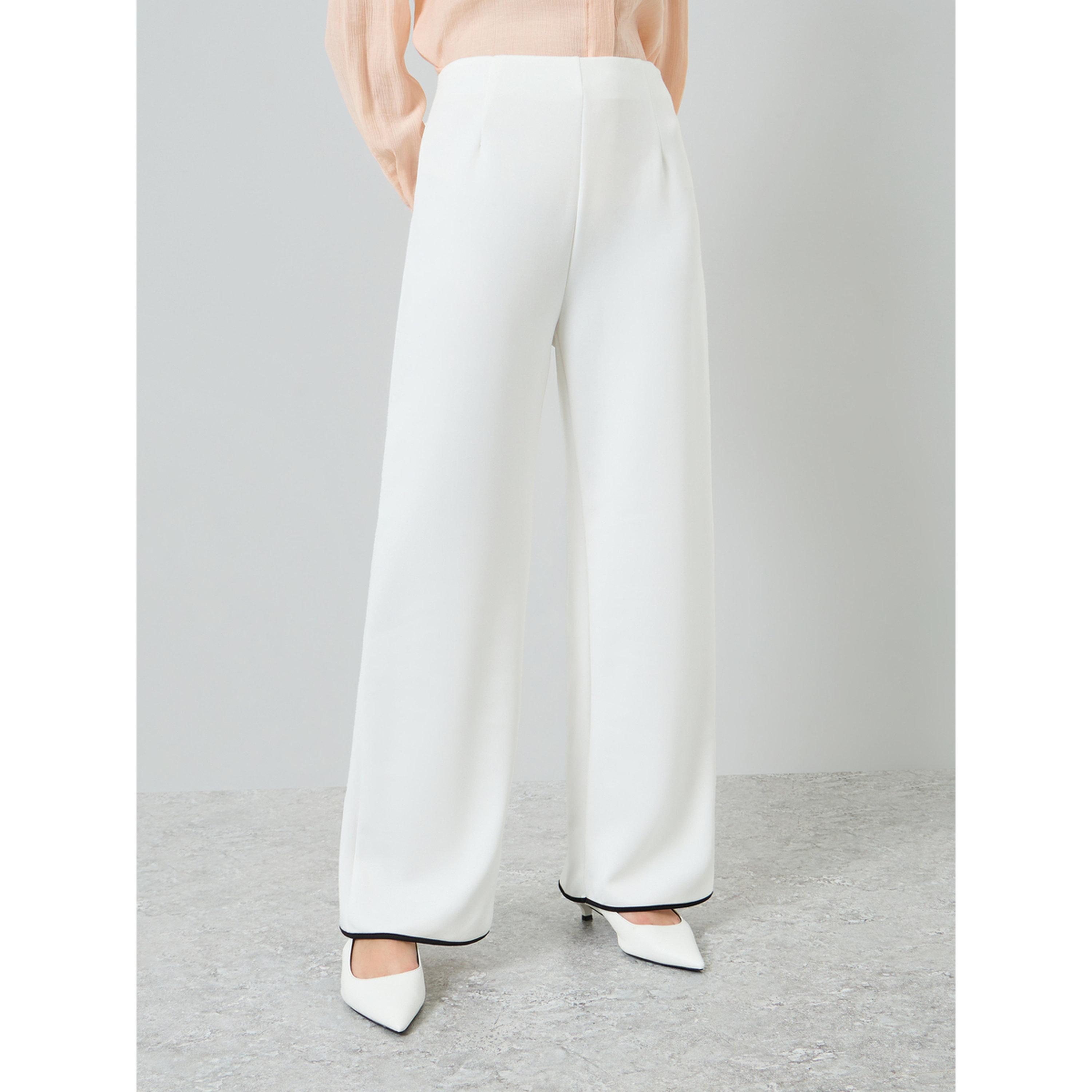 Styli Women White Wide Leg Trousers-women-clothing-bottoms-trousers-image-1