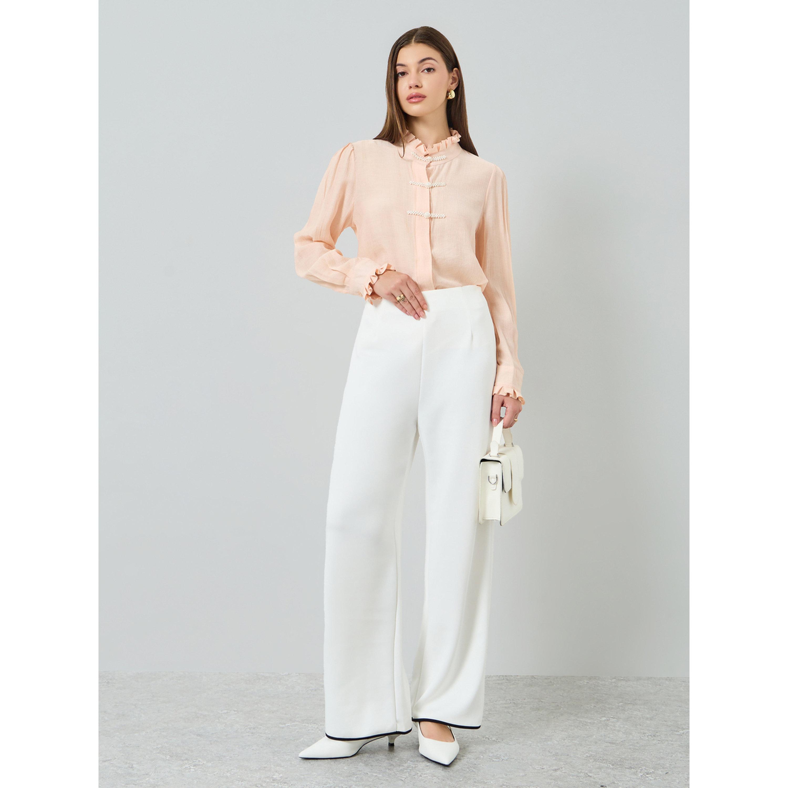 Styli Women White Wide Leg Trousers-women-clothing-bottoms-trousers-image-2