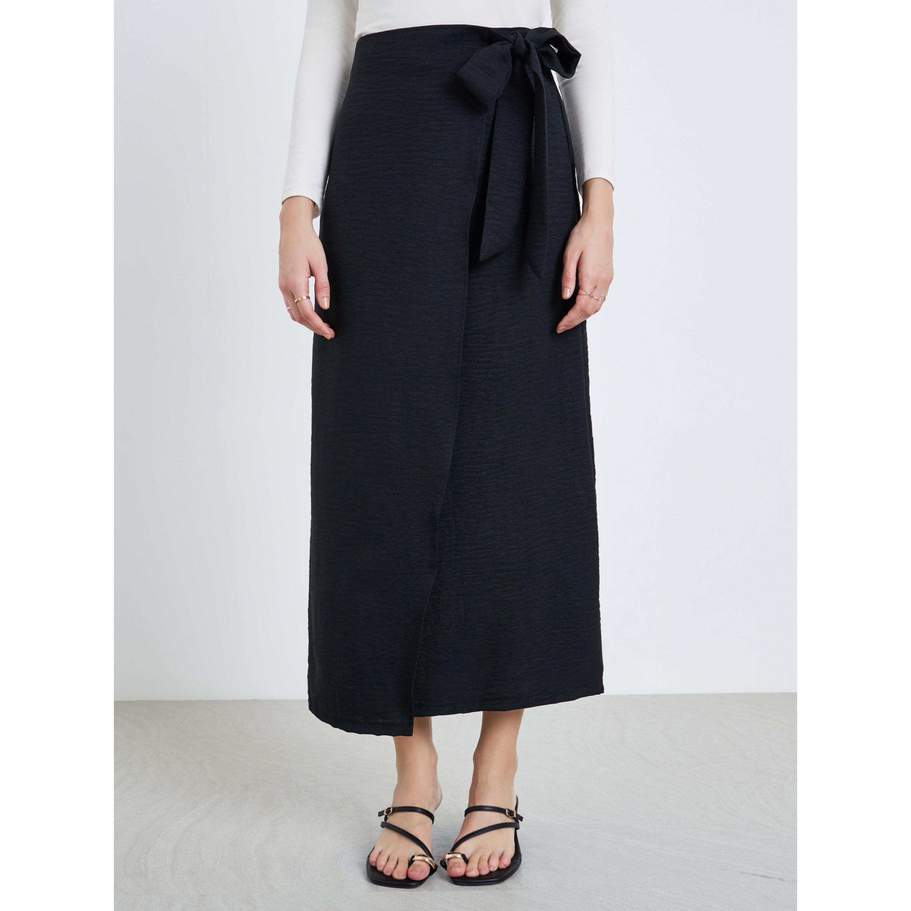 تنورة طويلة بتصميم ملفوف-women-clothing-bottoms-skirts-image-1