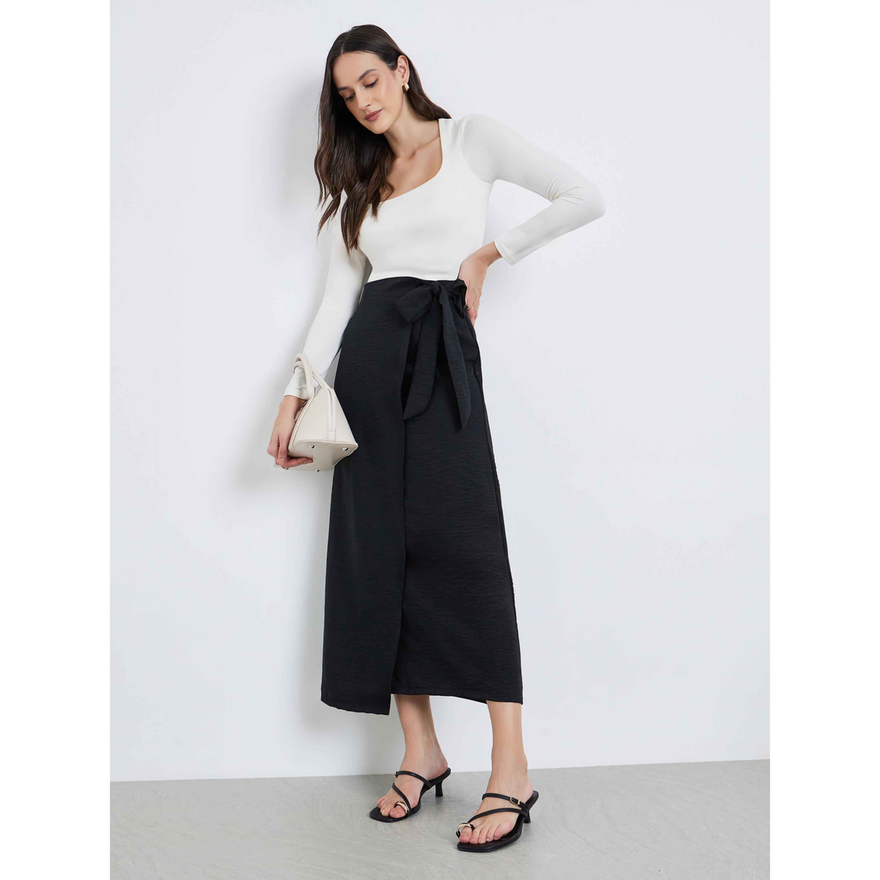 تنورة طويلة بتصميم ملفوف-women-clothing-bottoms-skirts-image-2