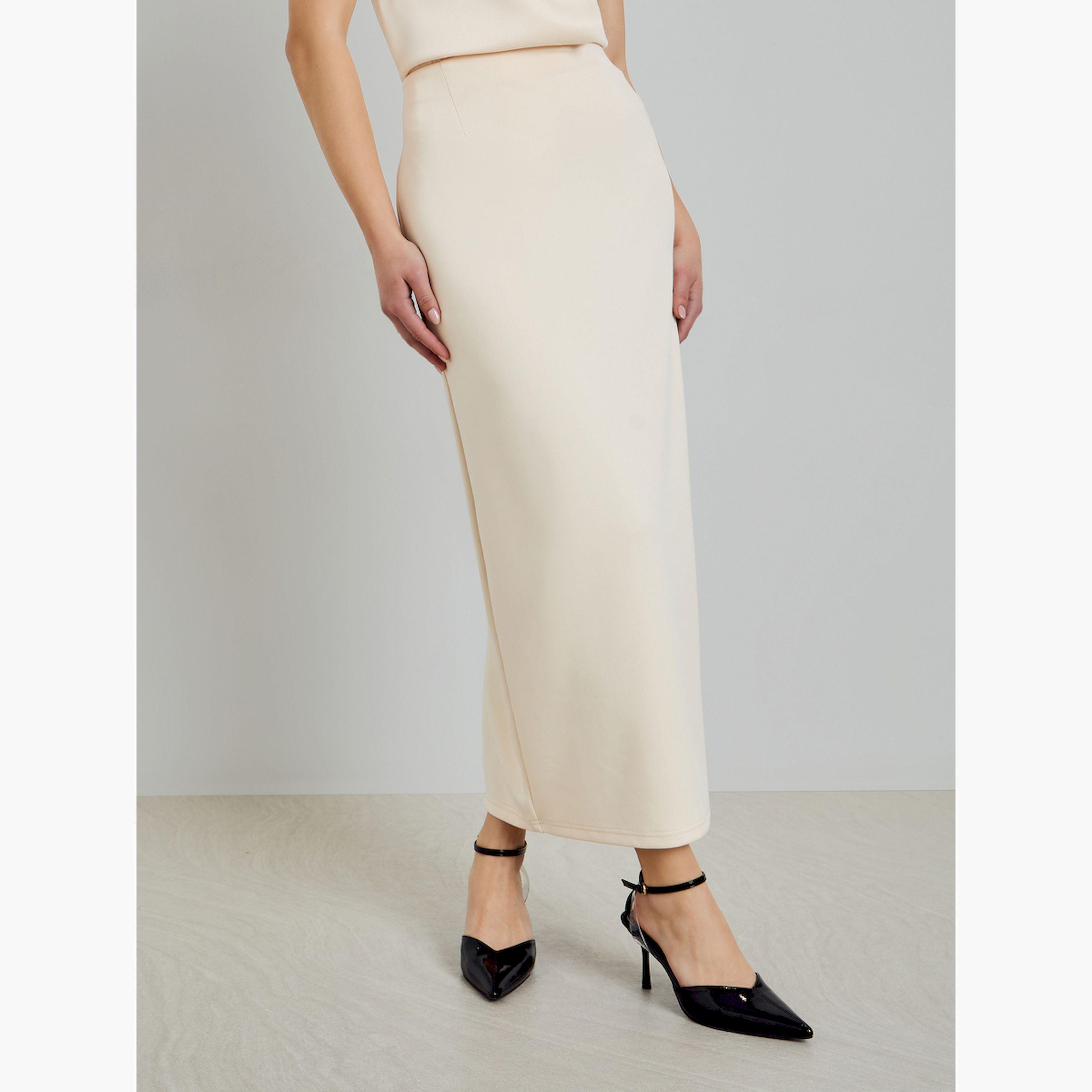 تنورة ميدي سادة قصة مستقيمة-women-clothing-skirts-image-1