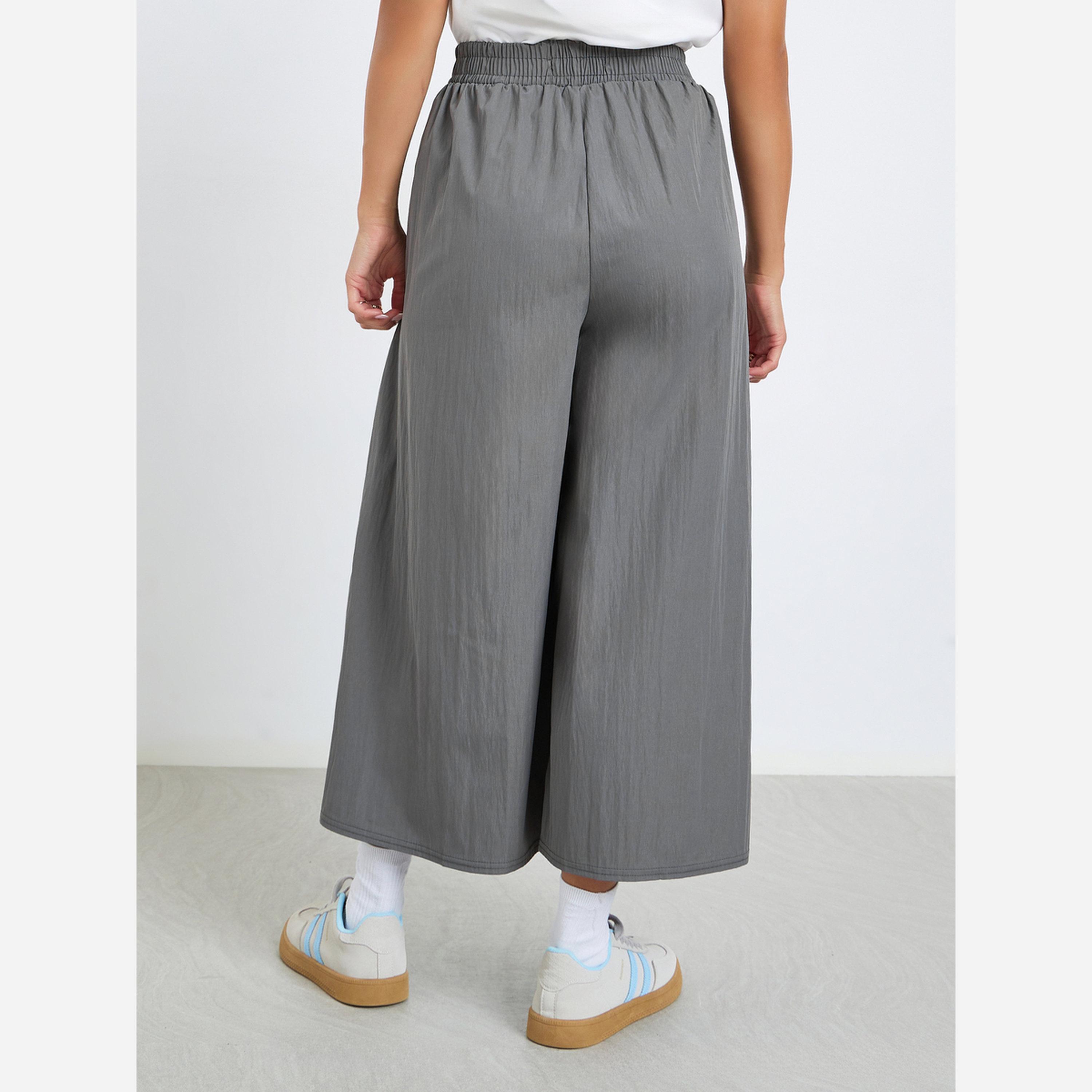 Styli Women Grey Wide Leg Trousers-women-clothing-bottoms-trousers-image-4
