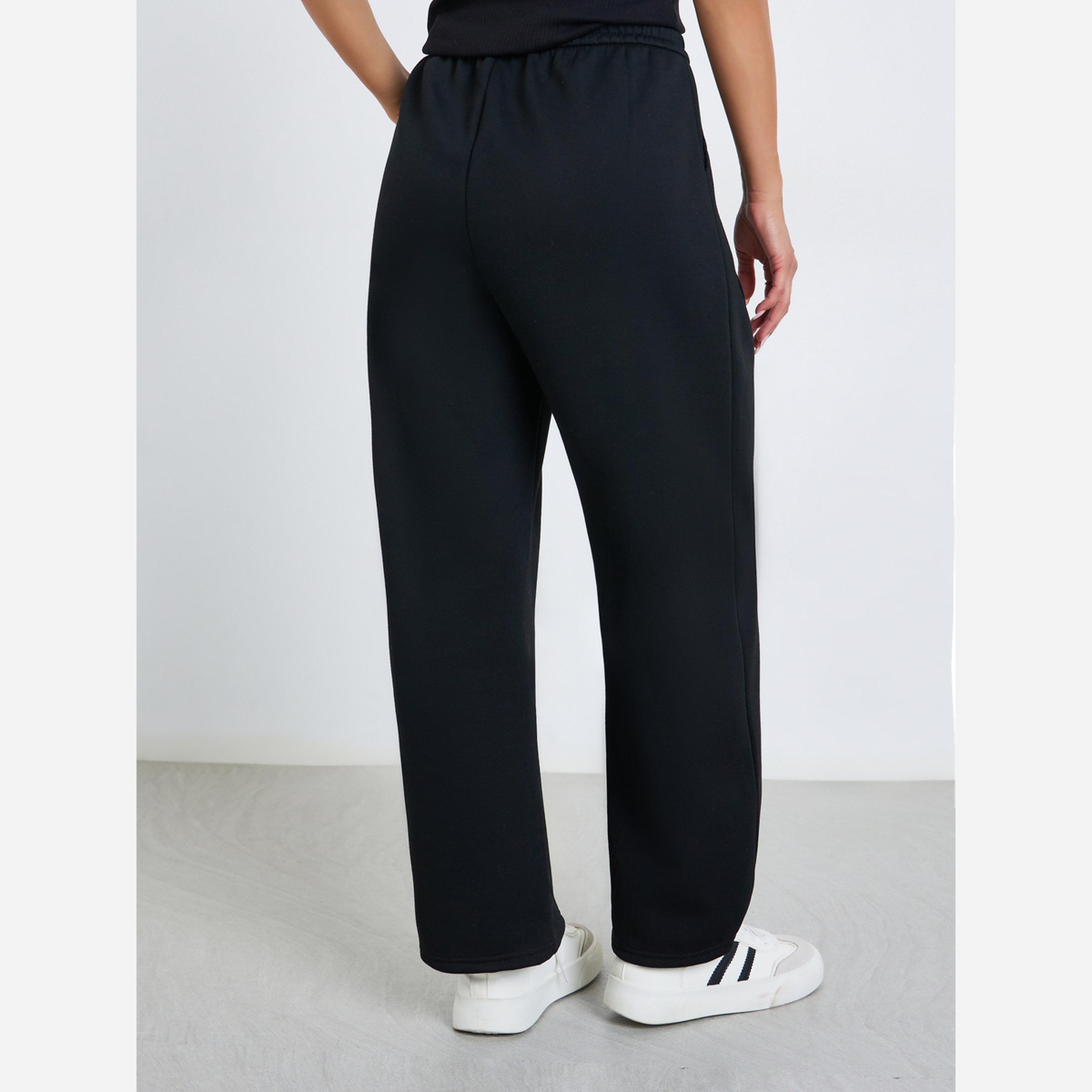 ستايلي - بنطال رياضي نسائي لون أسود بخصر عالٍ وقصة مريحة-women-clothing-bottoms-joggers-image-4