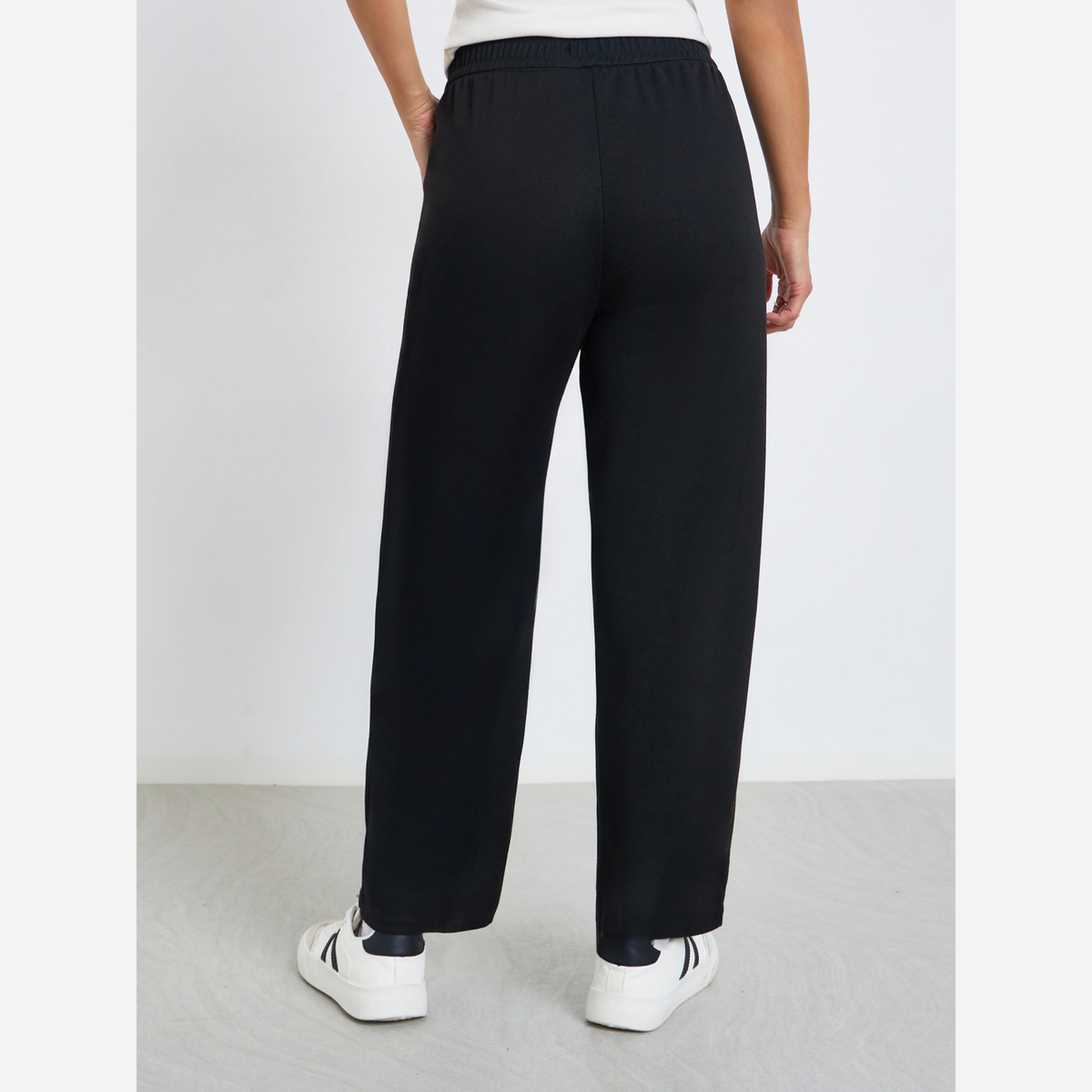 ستايلي - بنطال رياضي واسع الساقين بطول كامل مع حزام خصر مطاطي-women-clothing-bottoms-joggers-image-4