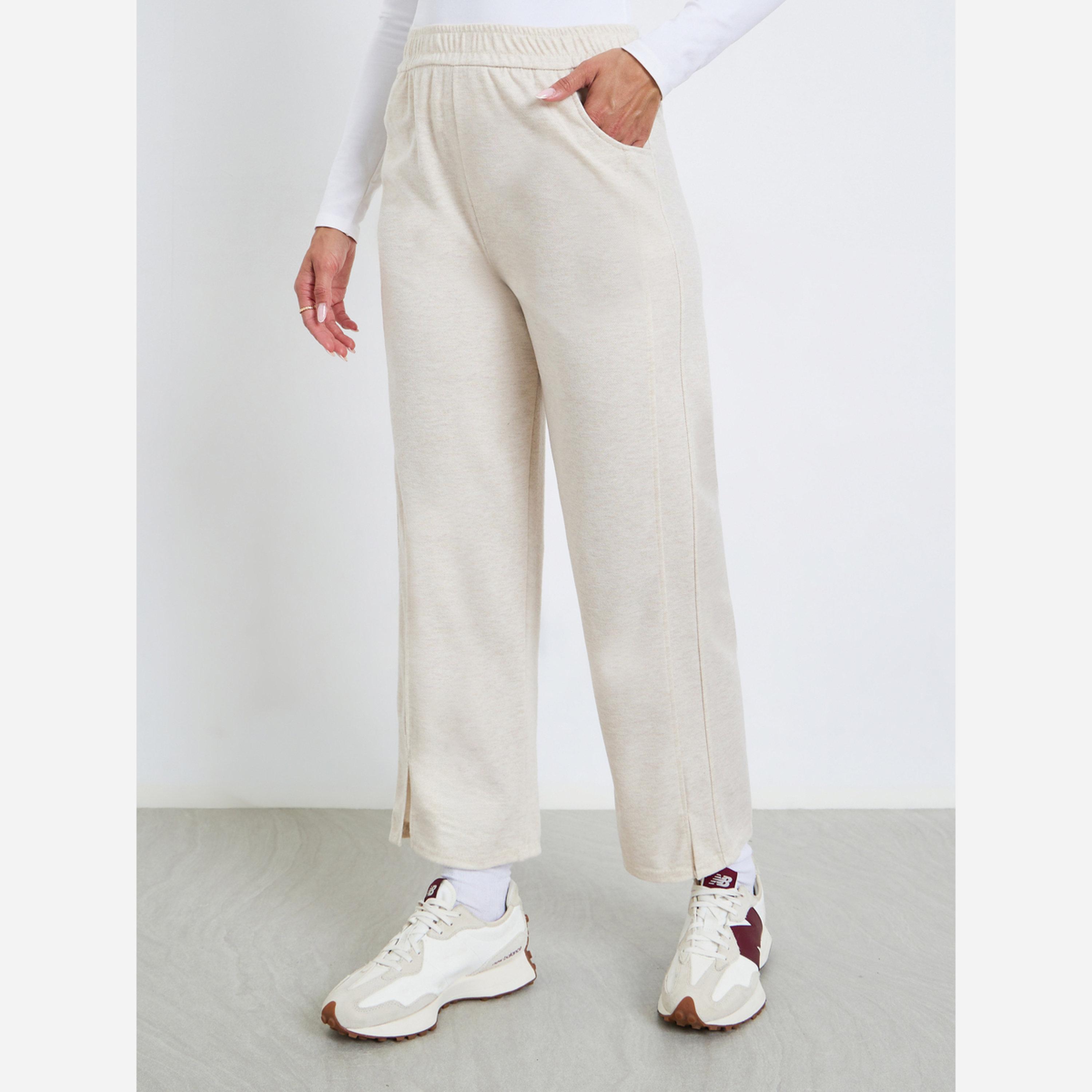 ستايلي - بنطال رياضي نسائي لون أبيض مقاس واسع-women-clothing-bottoms-joggers-image-1