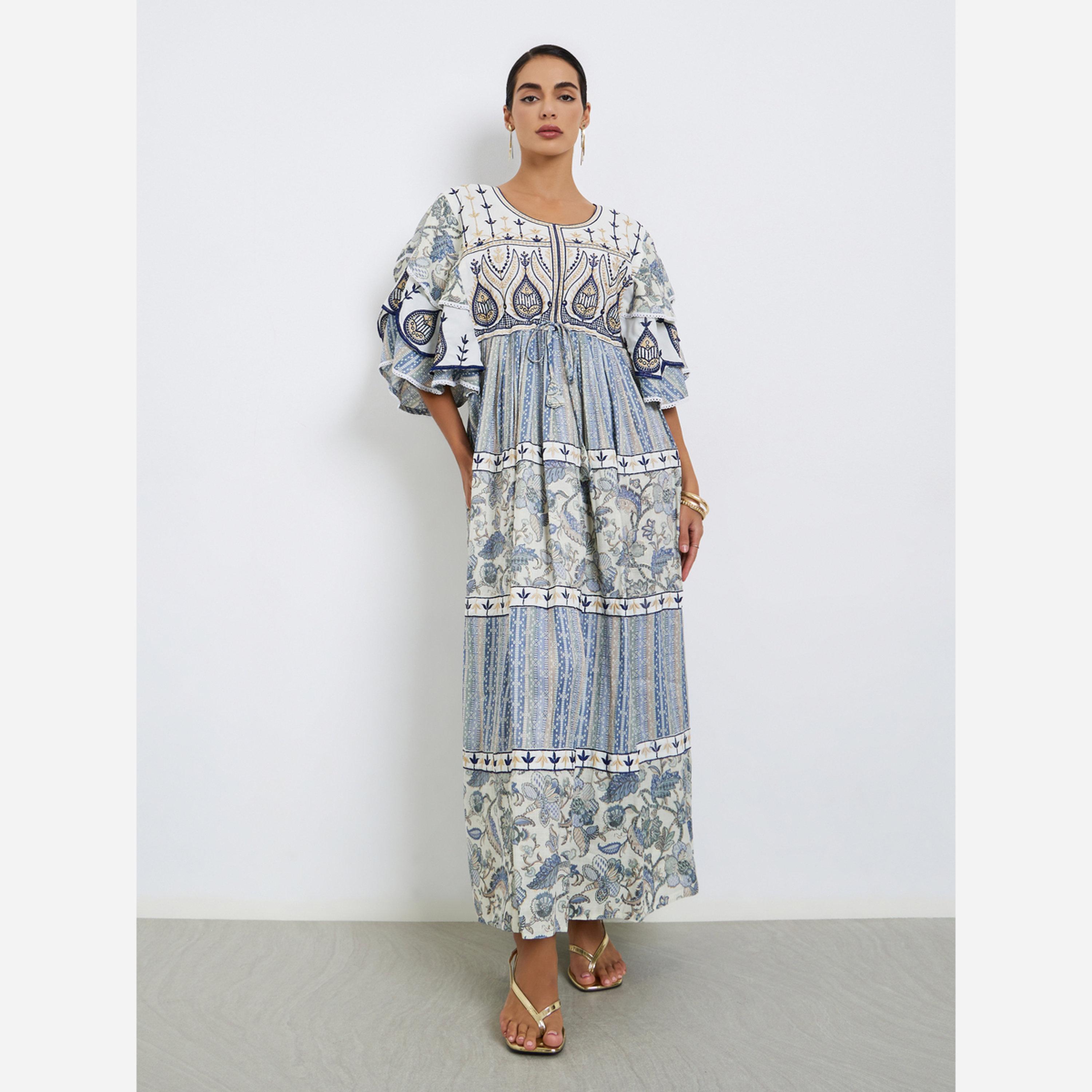 Maxim Creation Embroidered A-Line Jellabiya with Drawstring-women-arabicclothing-jalabiyas-image-1
