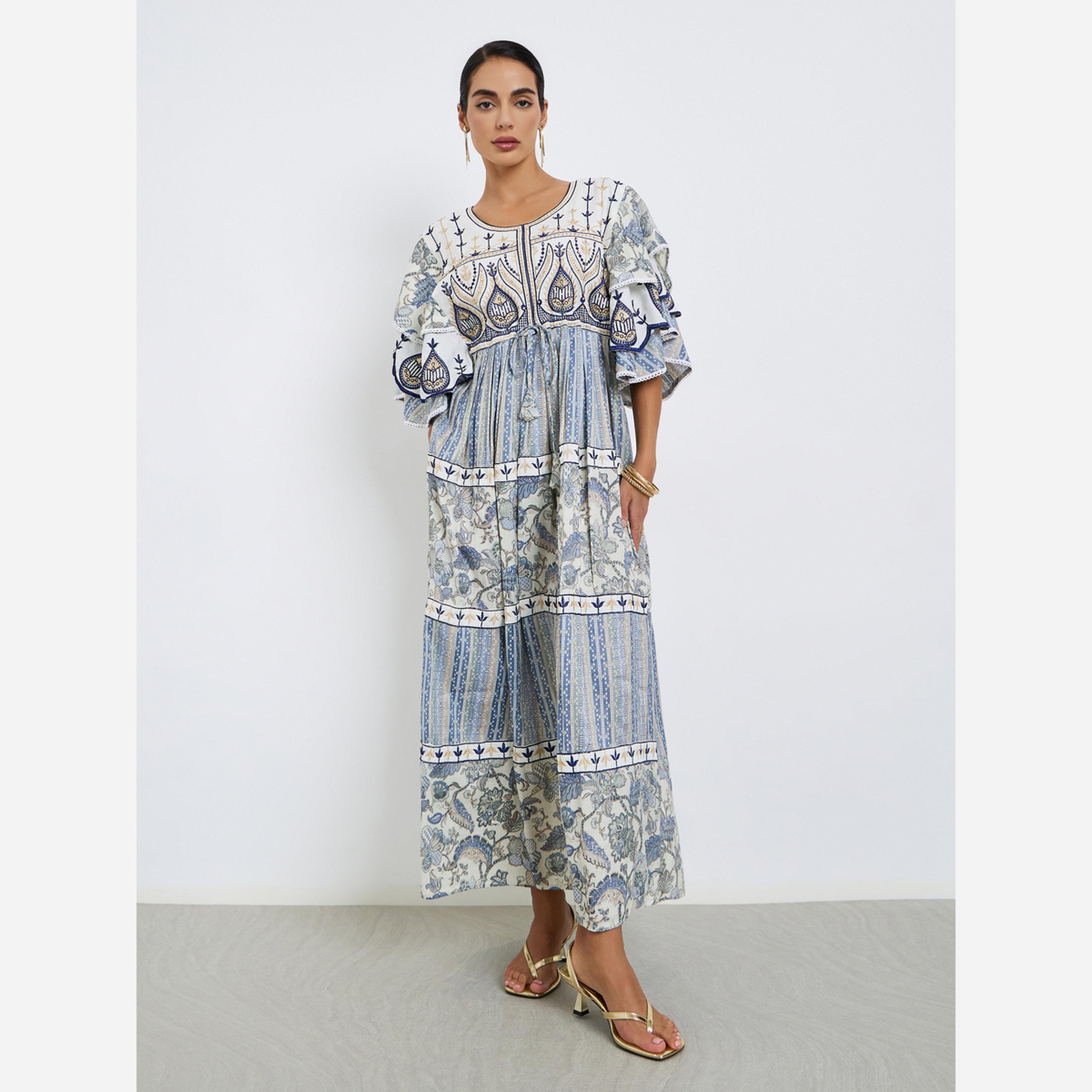Maxim Creation Embroidered A-Line Jellabiya with Drawstring-women-arabicclothing-jalabiyas-image-3