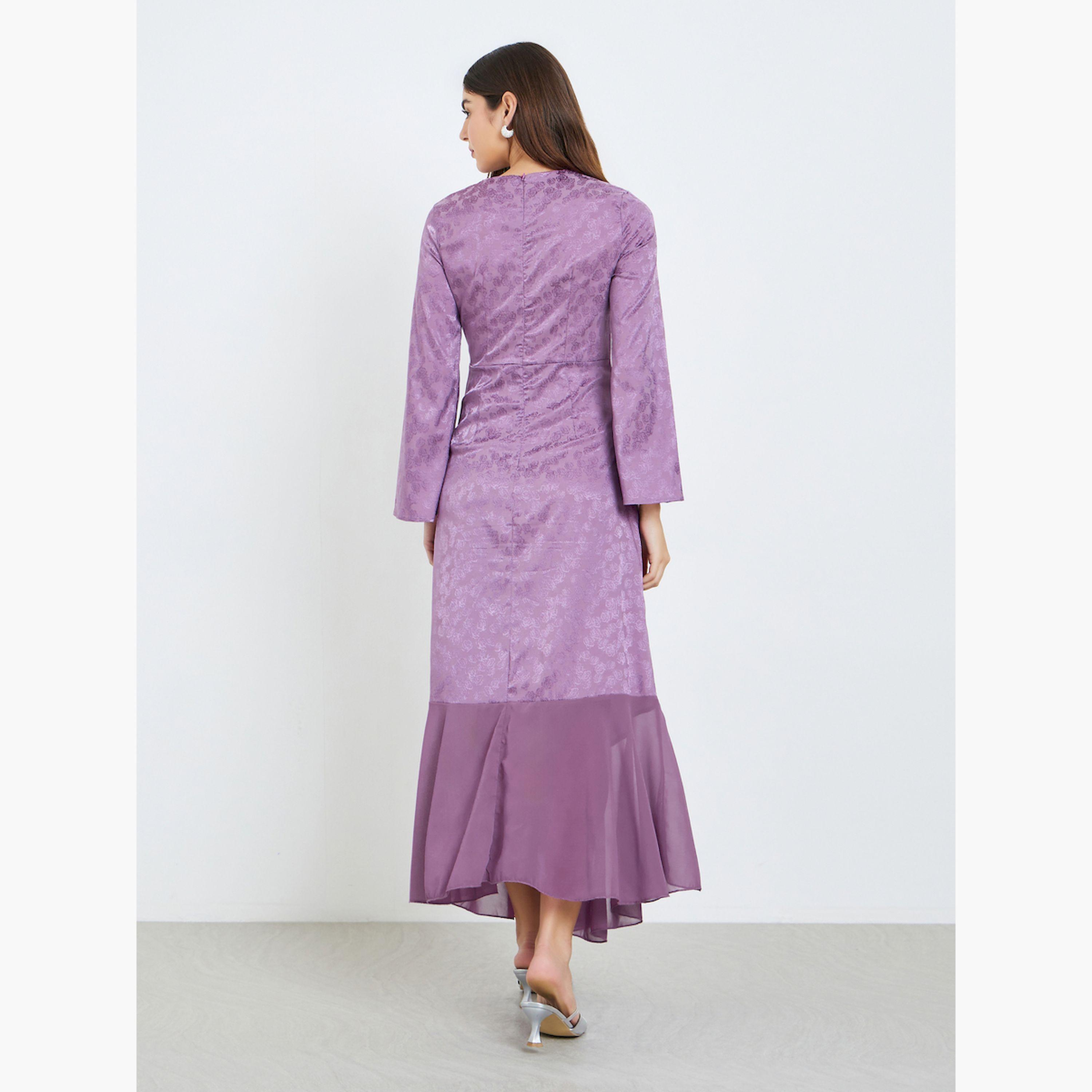 فستان طويل بأكمام طويلة وتصميم مريح-women-clothing-dresses-image-4