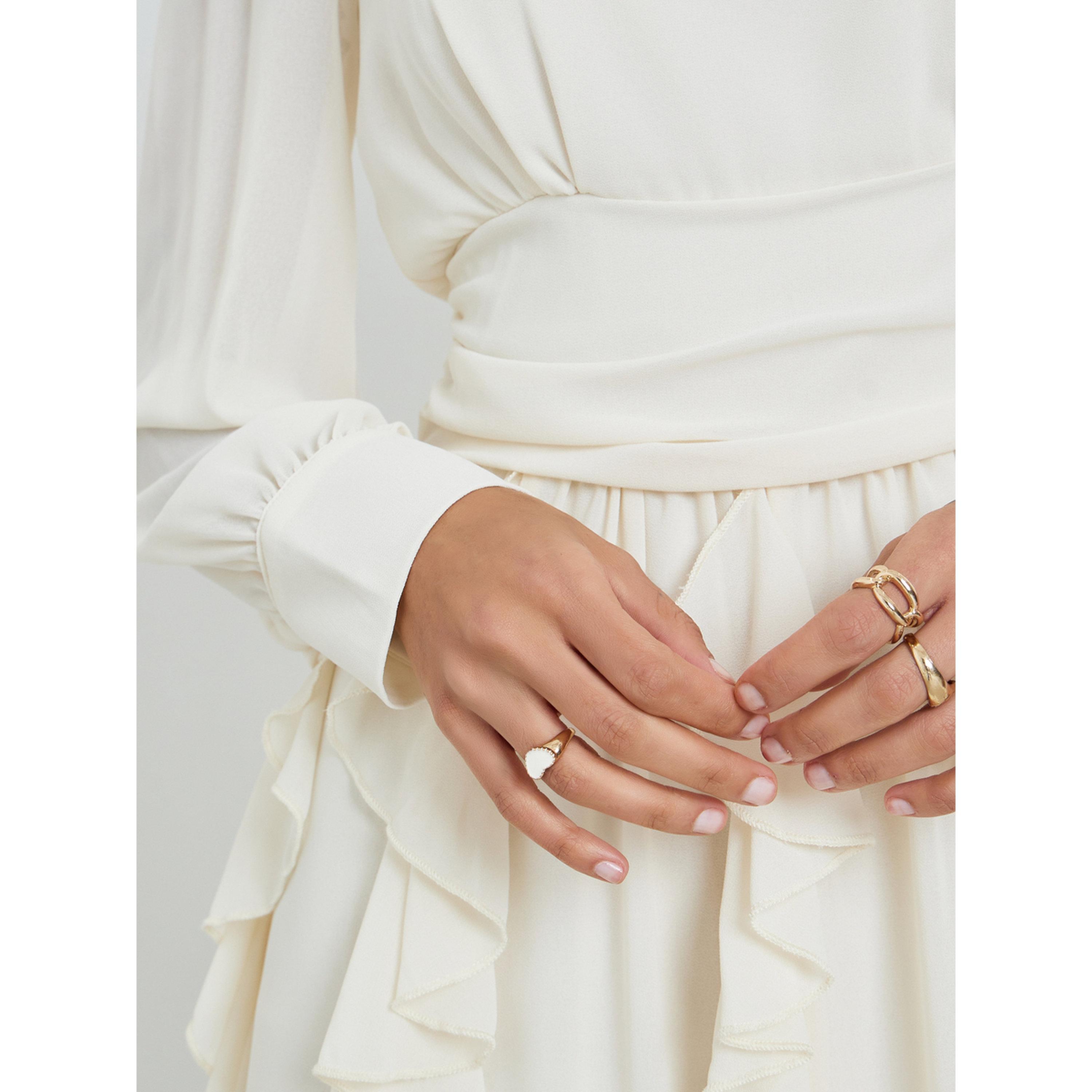 فستان ميدي نسائي بتفاصيل كشكشة وحافة واسعة-women-clothing-dresses-image-5