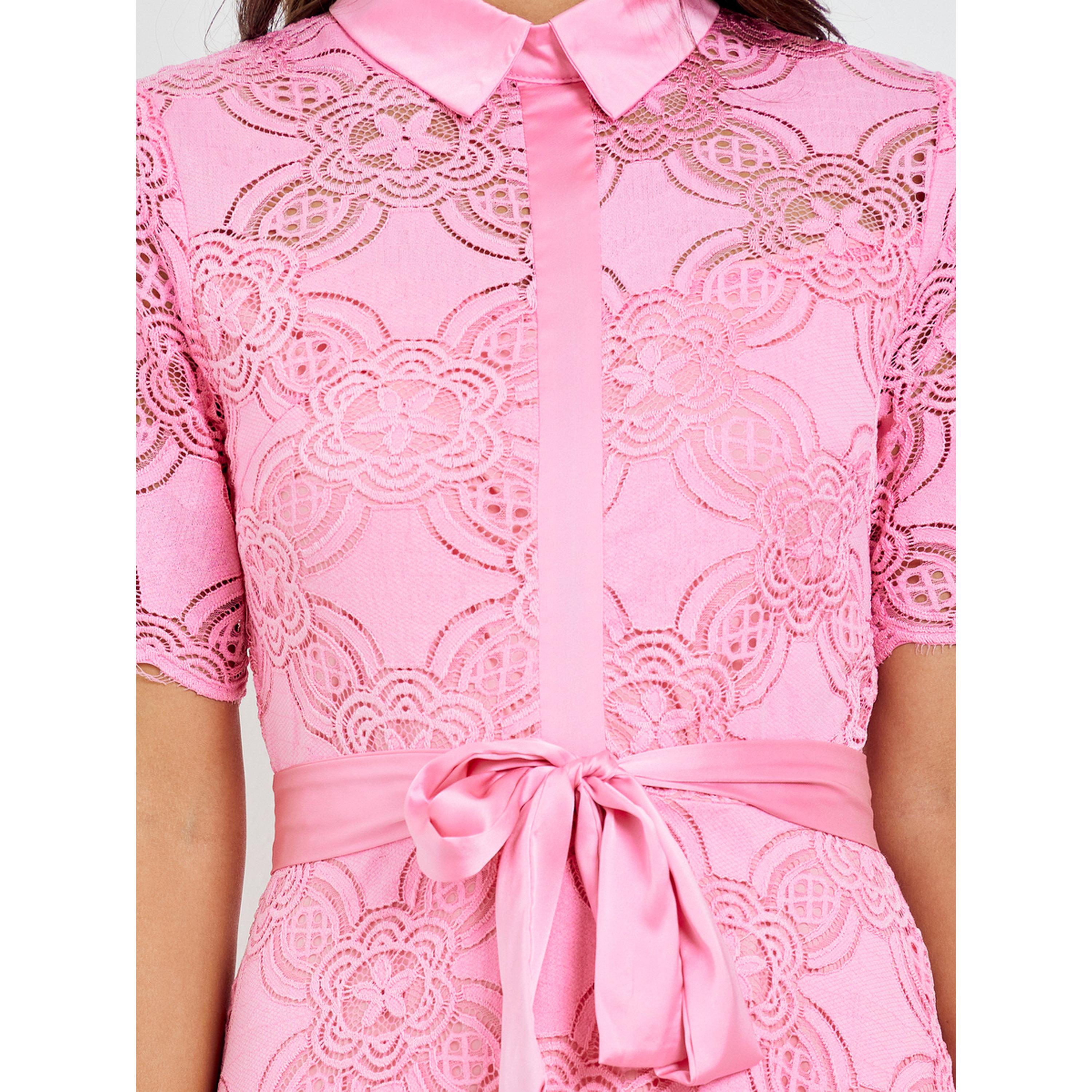 فستان طويل بنمط قميص من الدانتيل-women-clothing-dresses-image-5