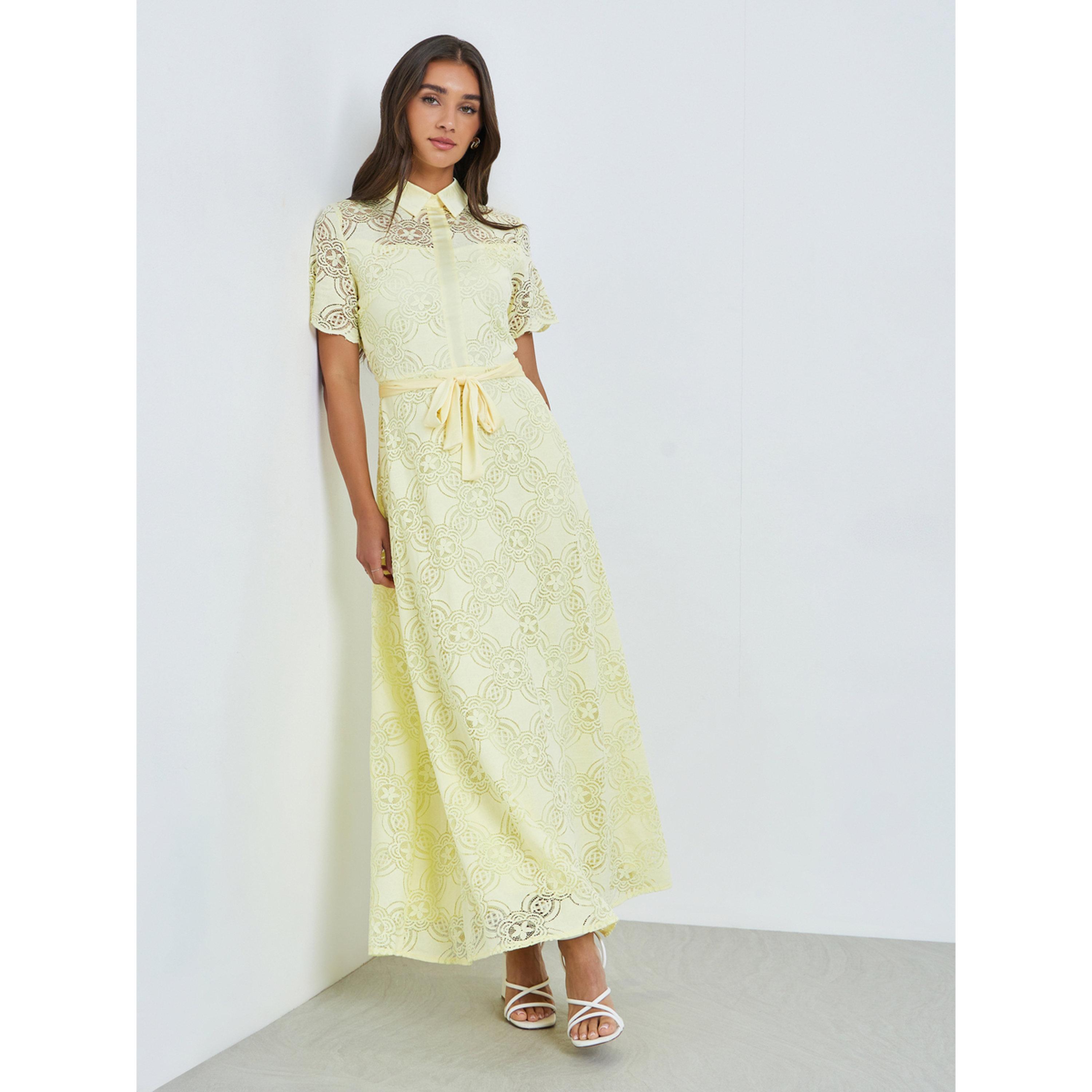 فستان طويل بنمط قميص من الدانتيل-women-clothing-dresses-image-3