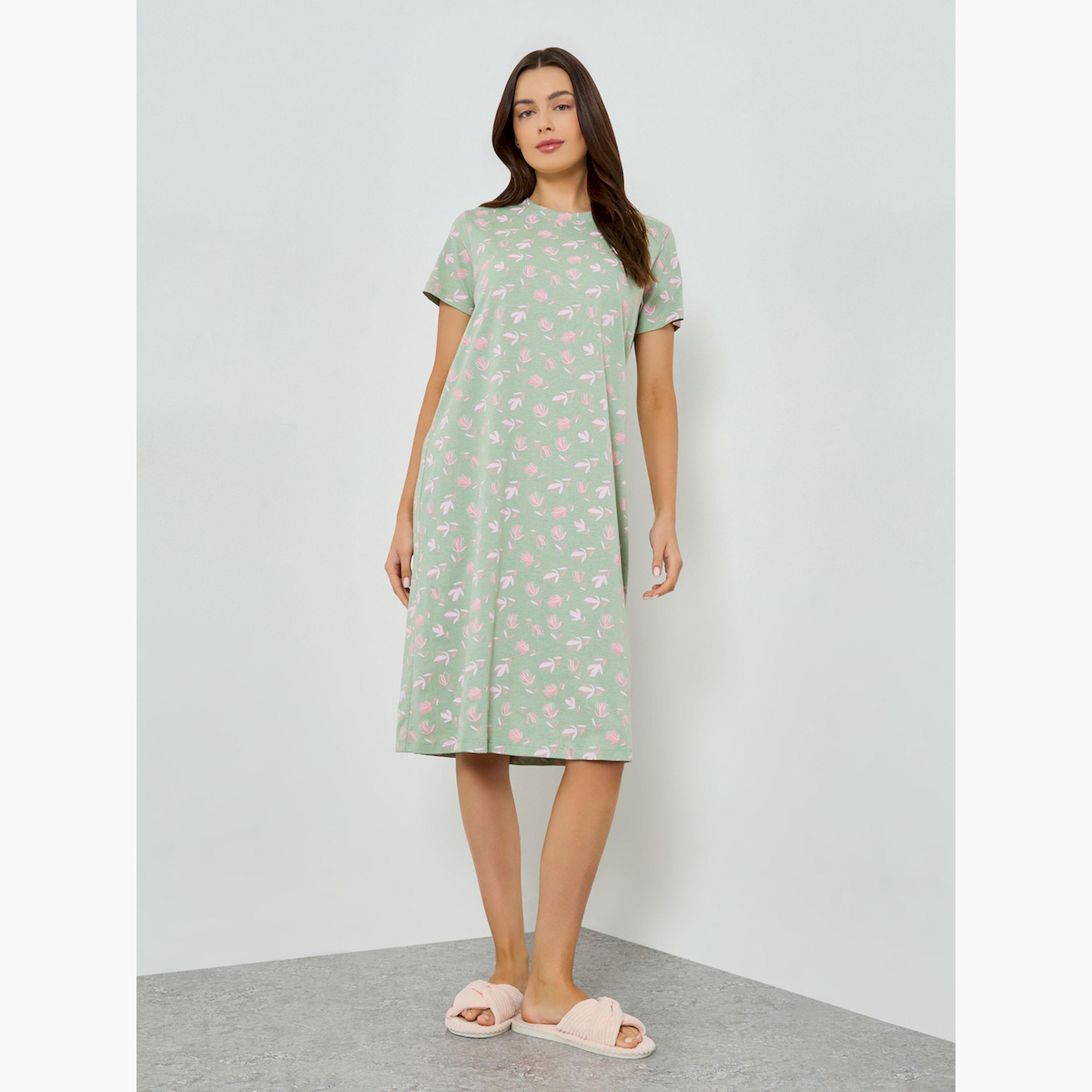 Styli Pack of 2 - Graphic Printed T-Shirt Dress-women-clothing-nightwear-nighties-image-4