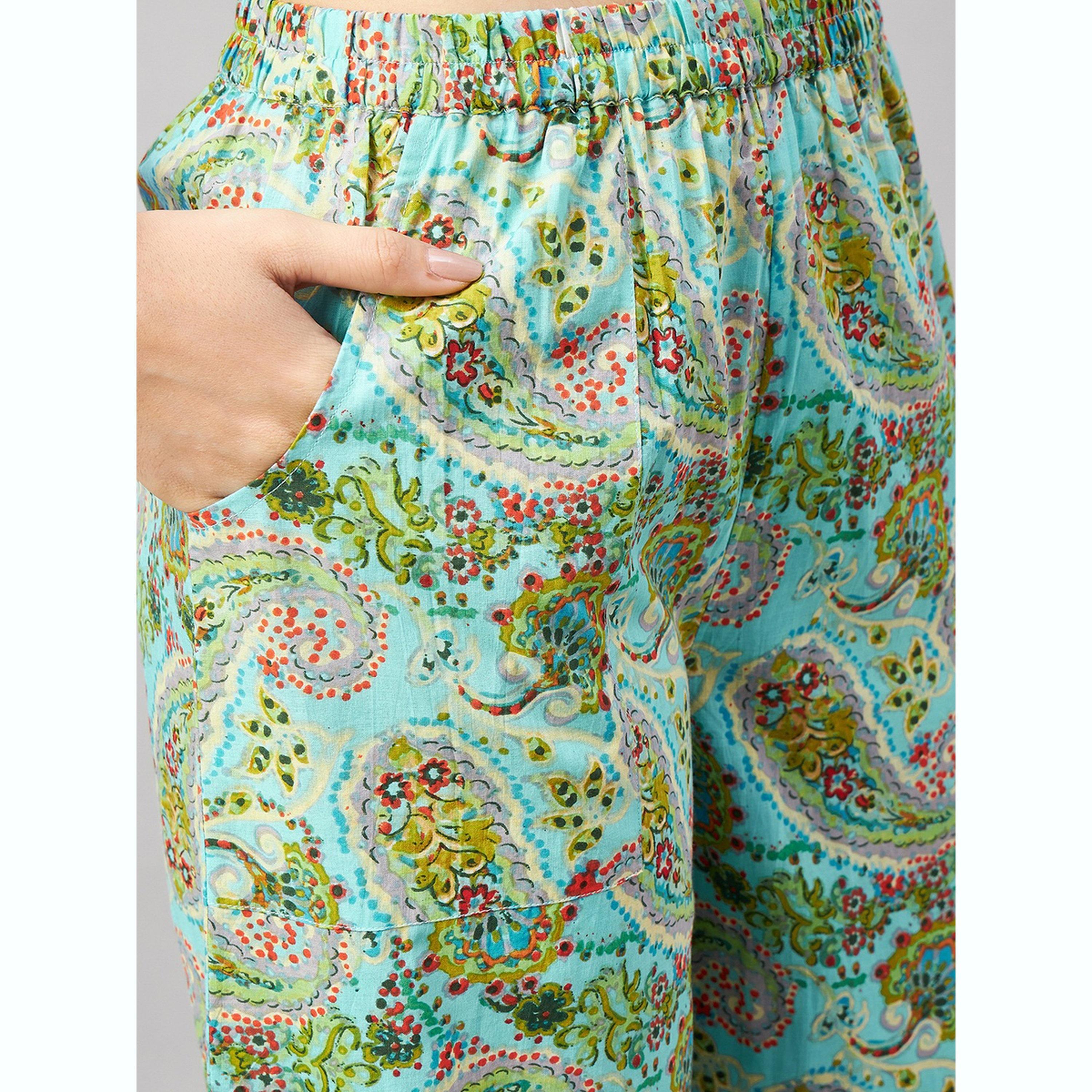 طقم منسق من بلوزة بطبعة بيزلي مع بنطال-women-clothing-coordsets-image-6