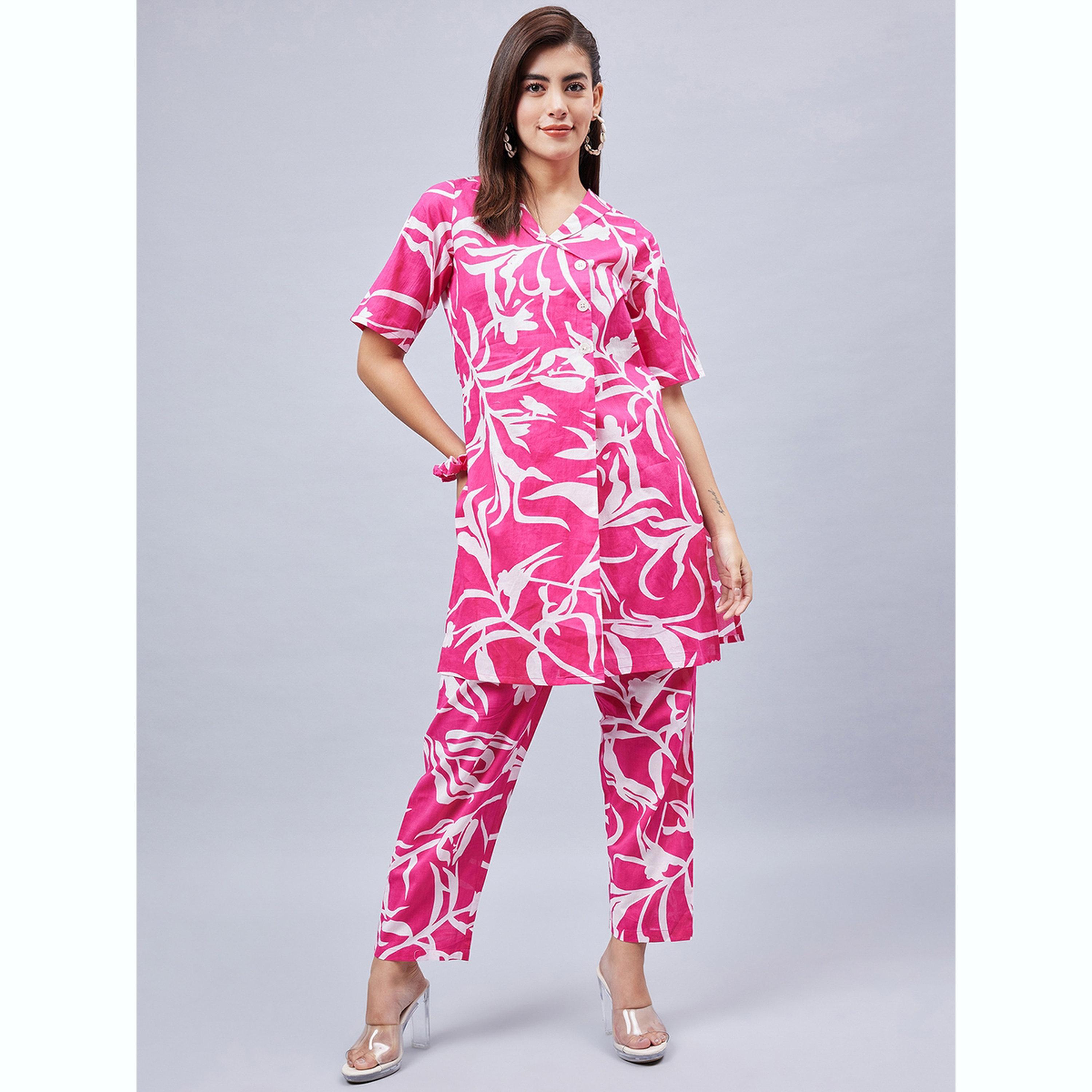 طقم تونيك مطبوع مع بنطال-women-clothing-coordsets-image-1