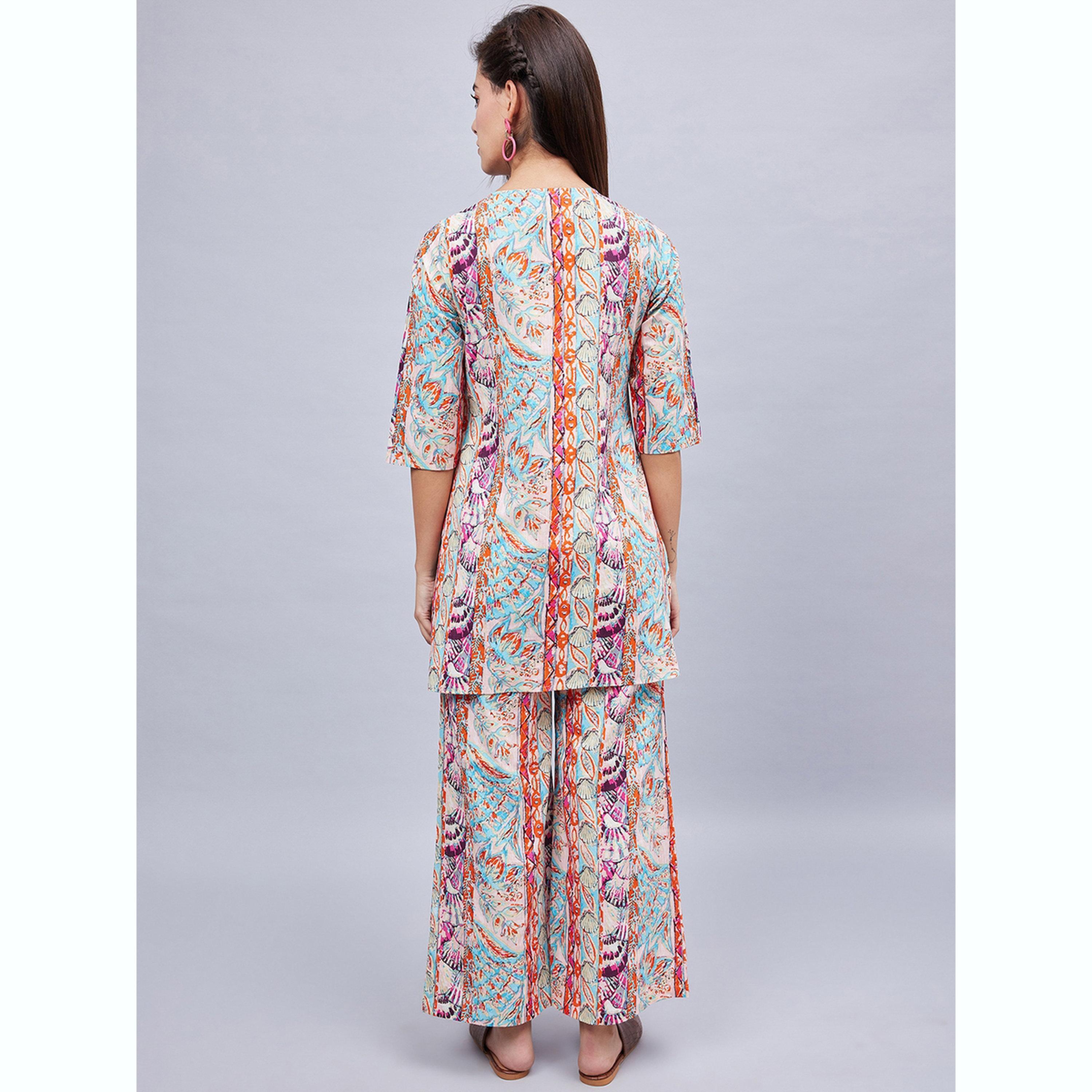 طقم تونيك مطبوع مع بنطال-women-clothing-coordsets-image-5