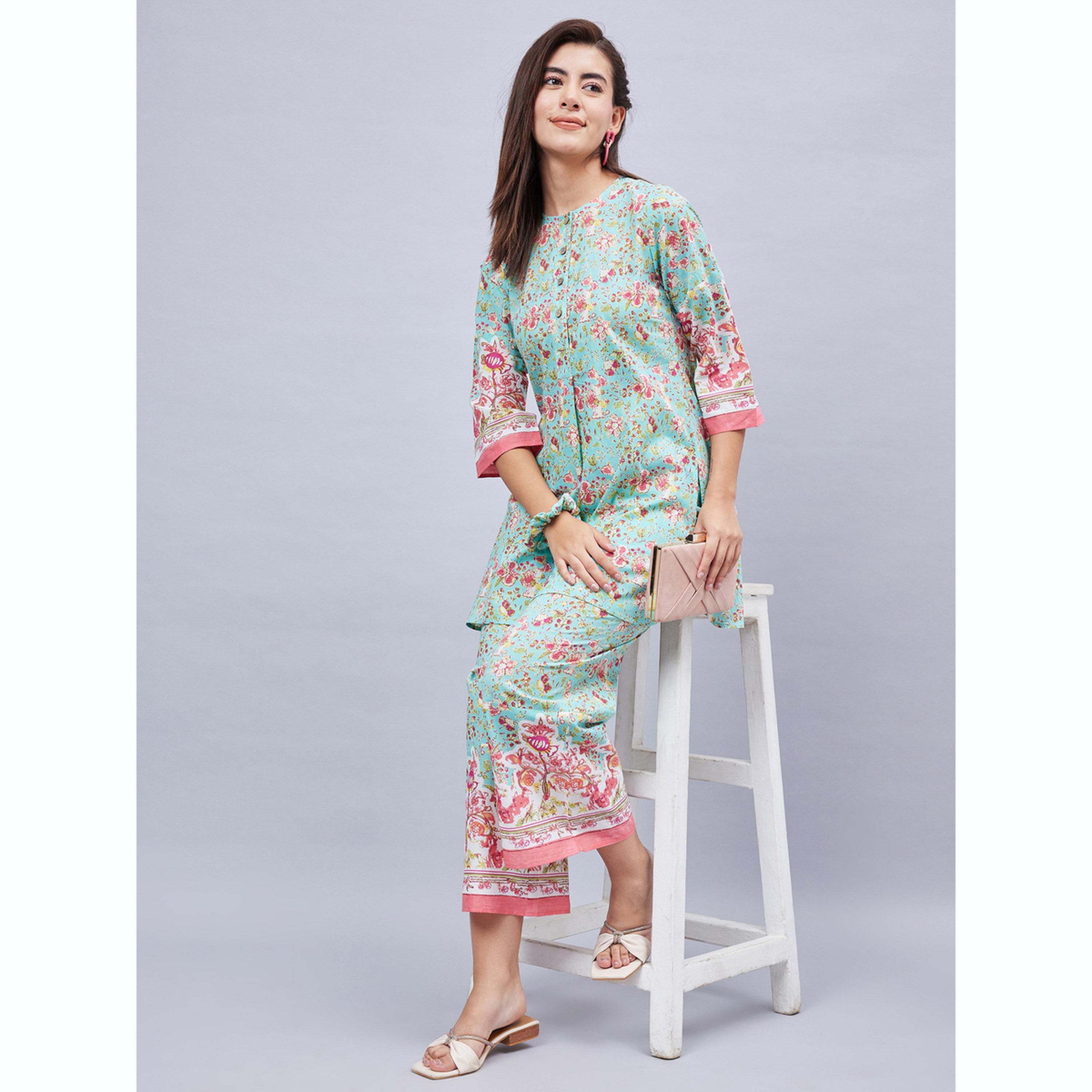 طقم تونيك مطبوع مع بنطال-women-clothing-coordsets-image-3