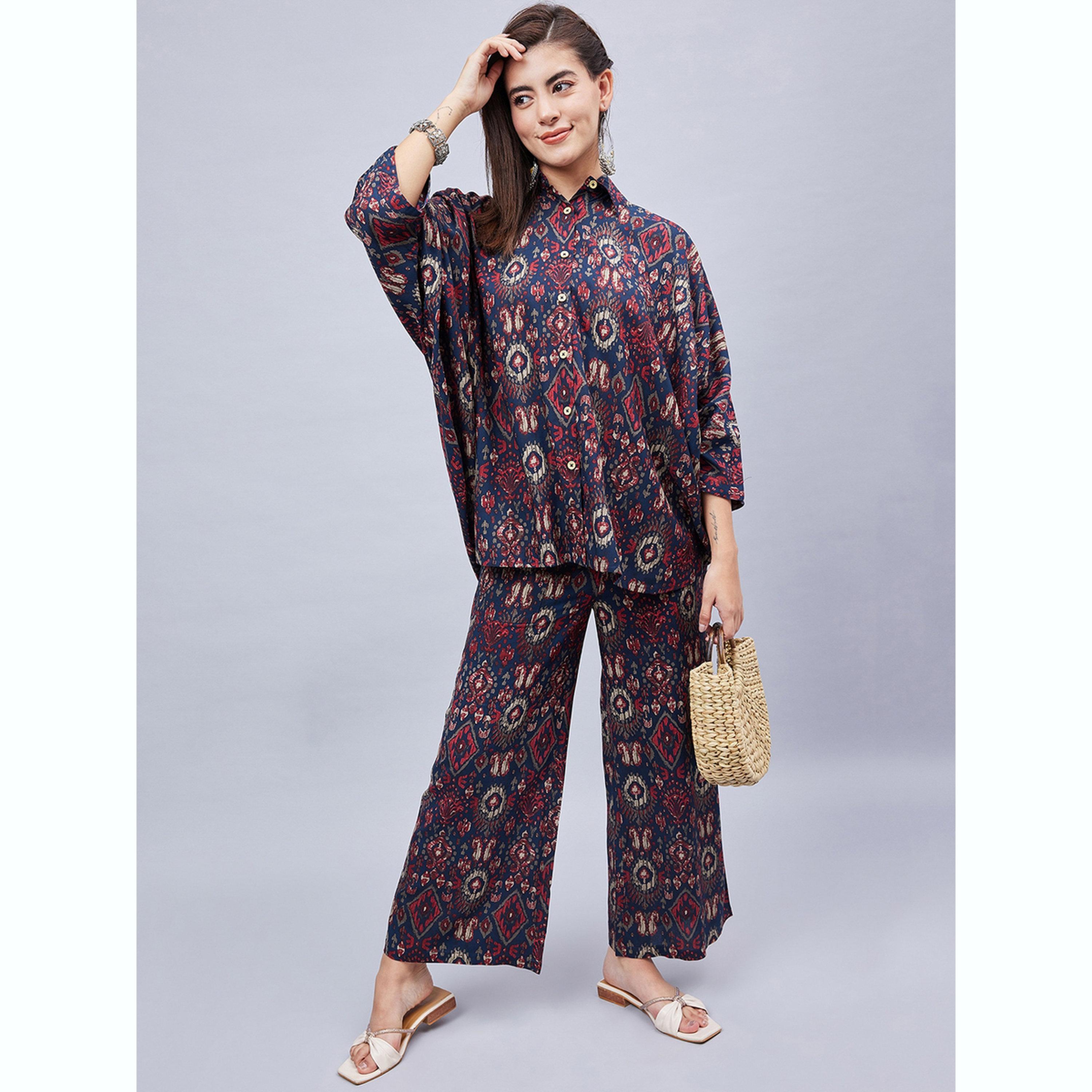 طقم قميص وبنطلون بطبعة شاملة-women-clothing-coordsets-image-2