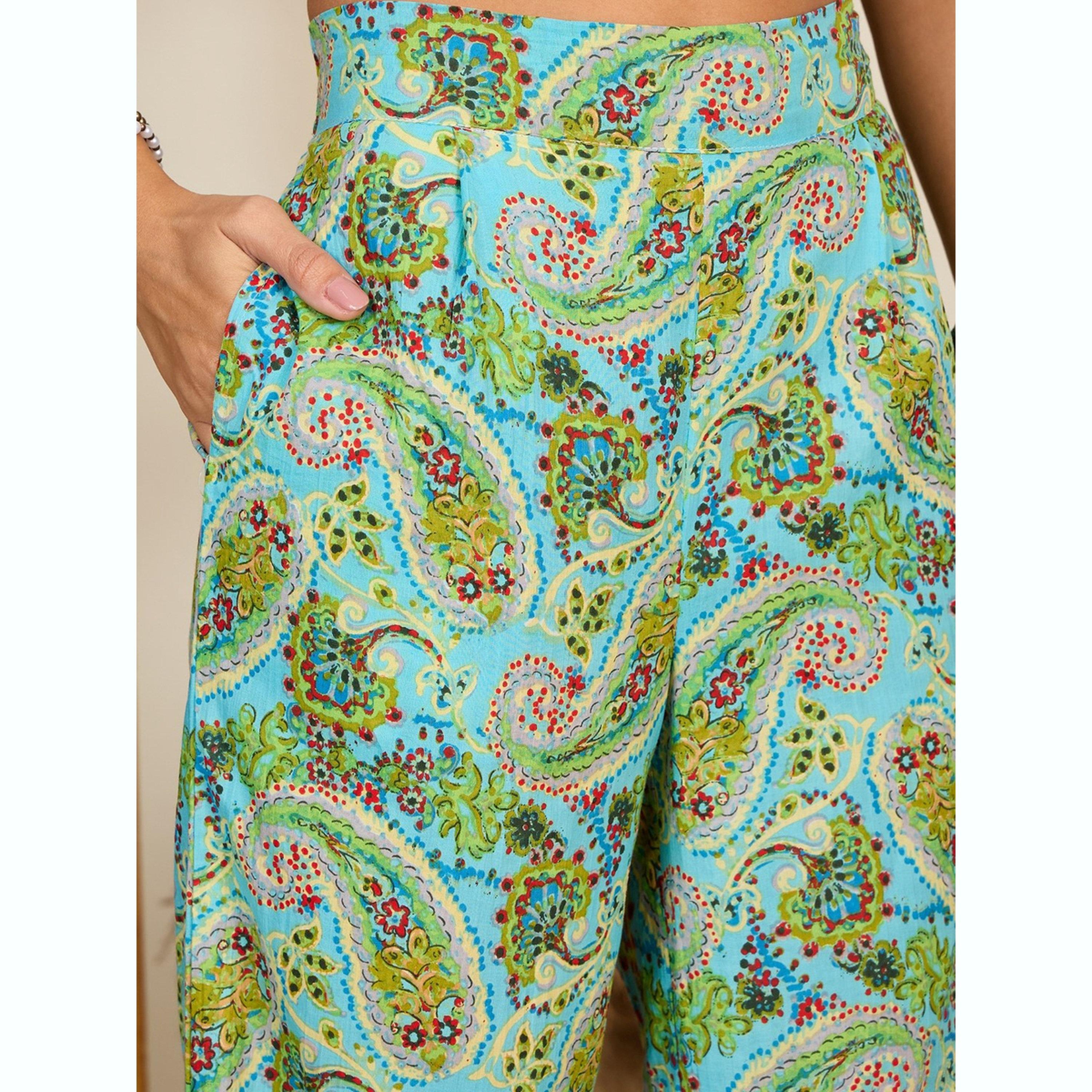 طقم كيمونو مطبوع بنقشة بيزلي مع بلوزة وبنطال-women-clothing-coordsets-image-5