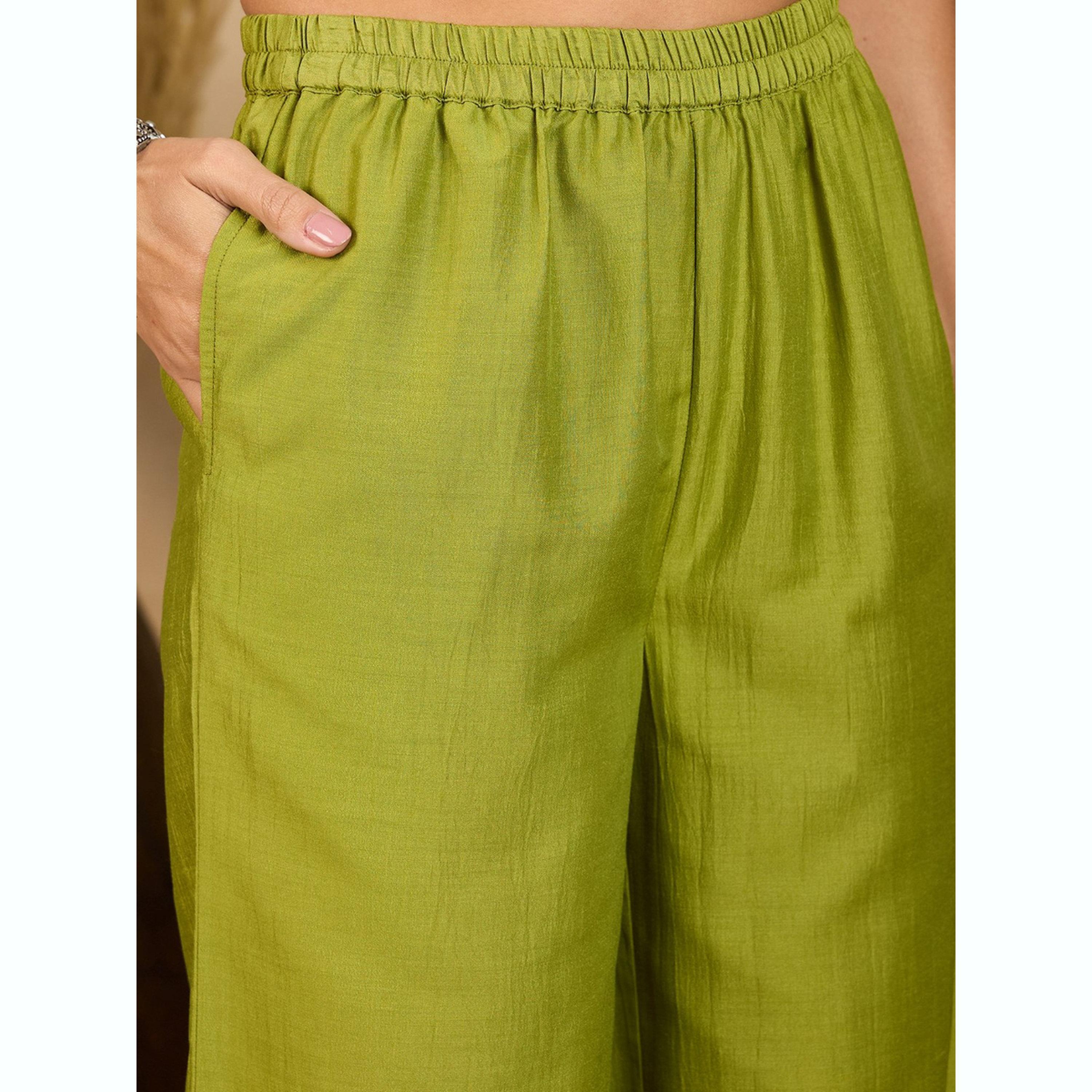 طقم قميص وبنطال بتطريز أوراق الشجر-women-clothing-coordsets-image-5