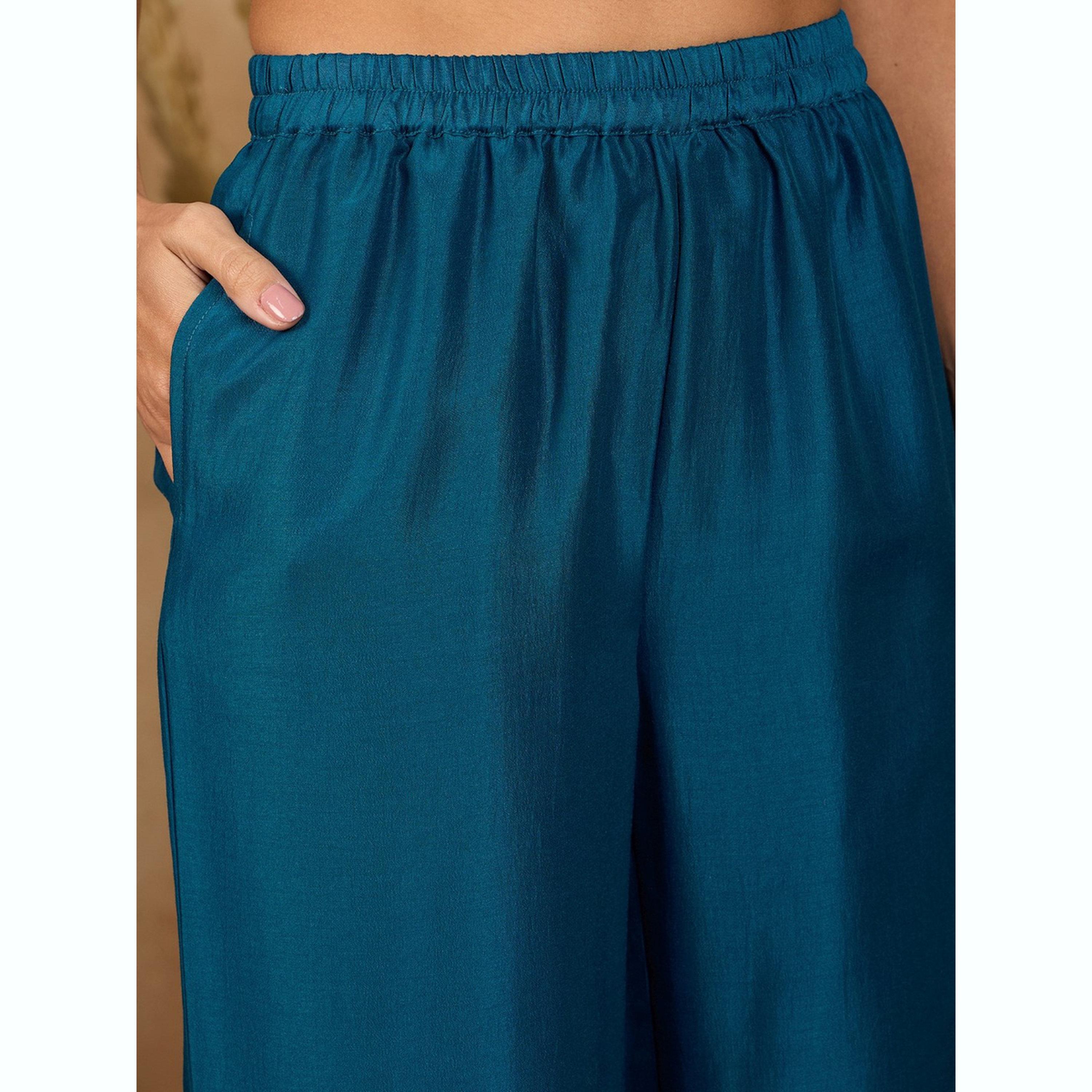 طقم قميص وبنطال بتطريز أوراق الشجر-women-clothing-coordsets-image-5