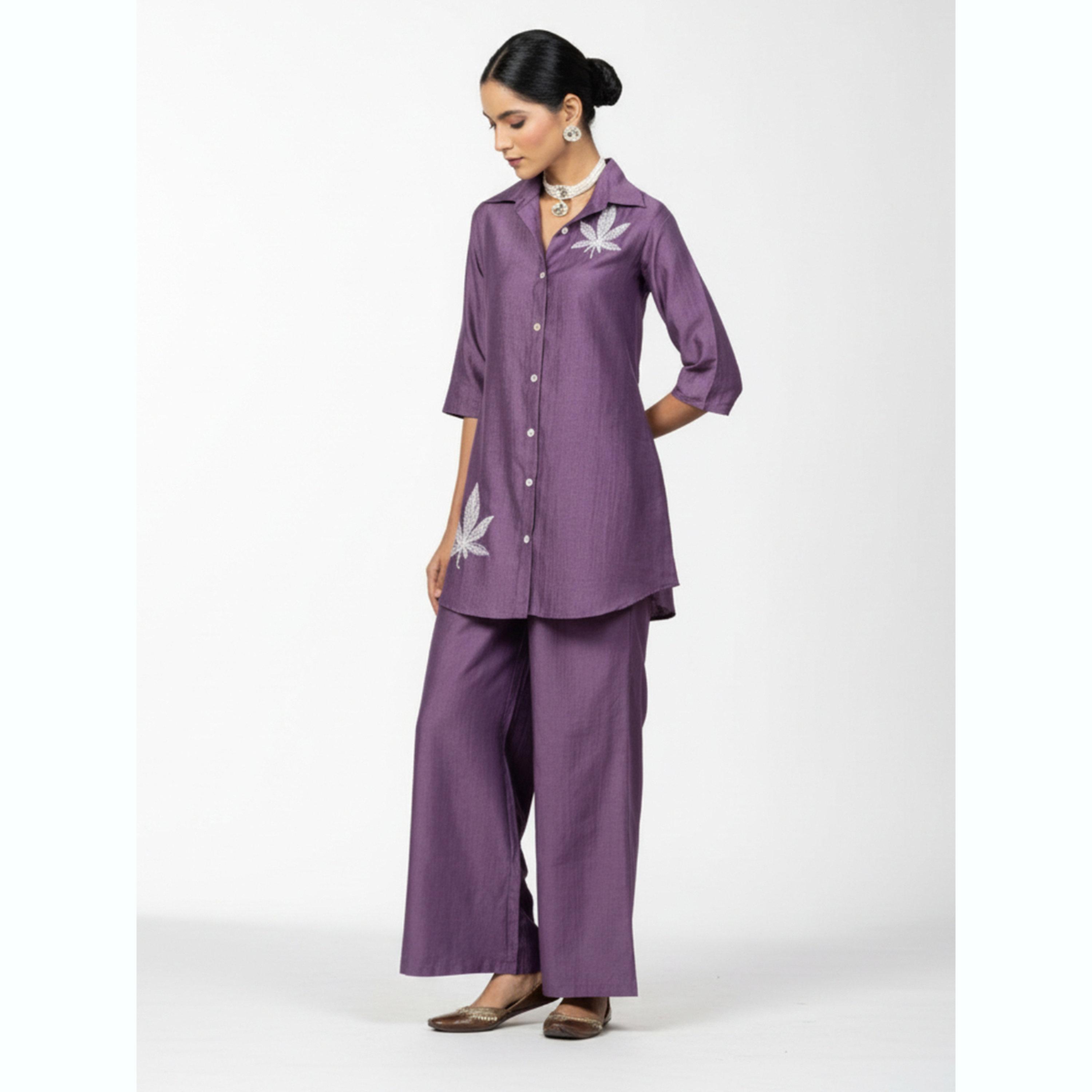 طقم قميص مطرز وبنطال بأرجل واسعة-women-clothing-coordsets-image-5