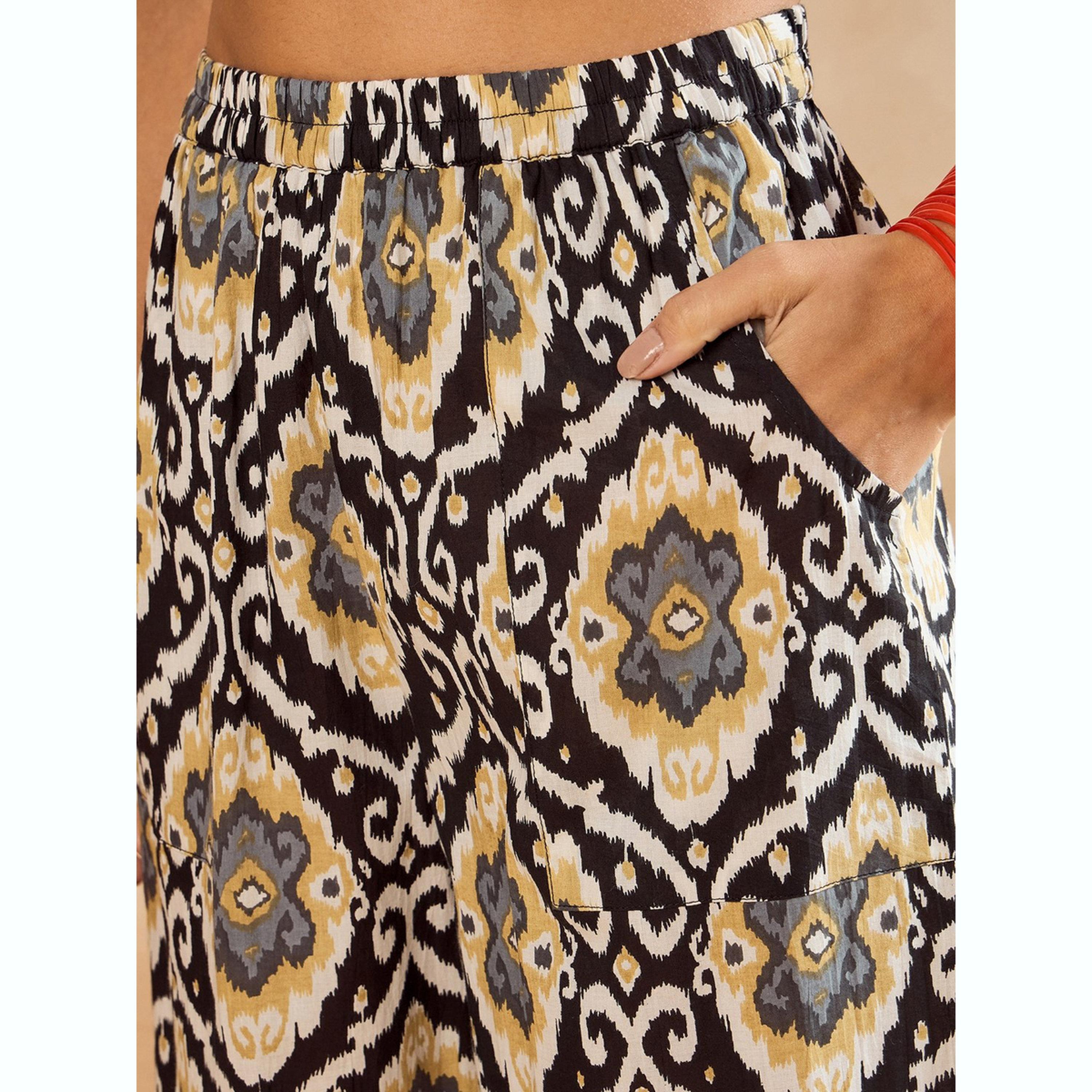 طقم تونيك مطبوع بنمط هندسي مع بنطال-women-clothing-coordsets-image-5