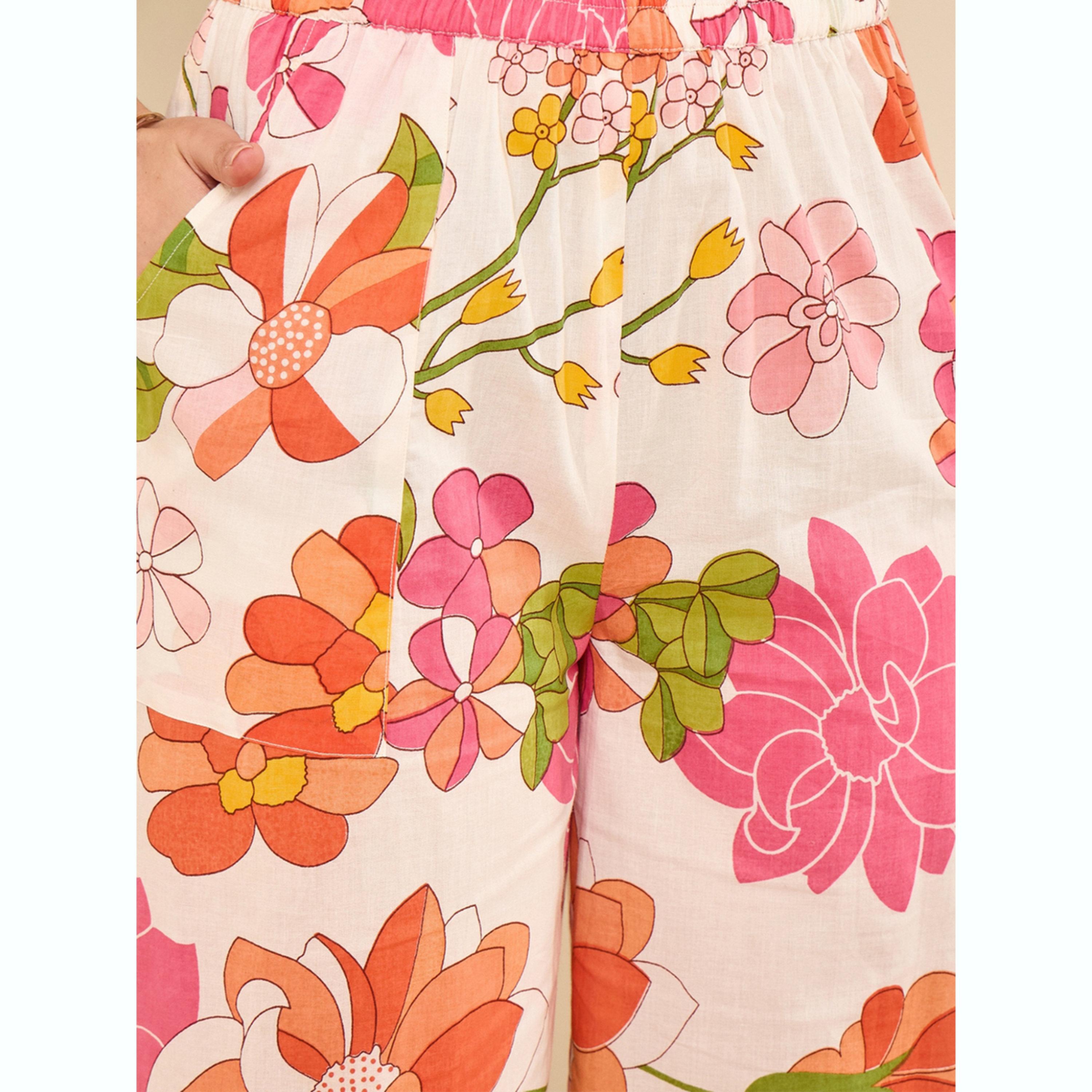 طقم قميص بحواف متباينة الطول وطبعة زهور مع بنطال-women-clothing-coordsets-image-5