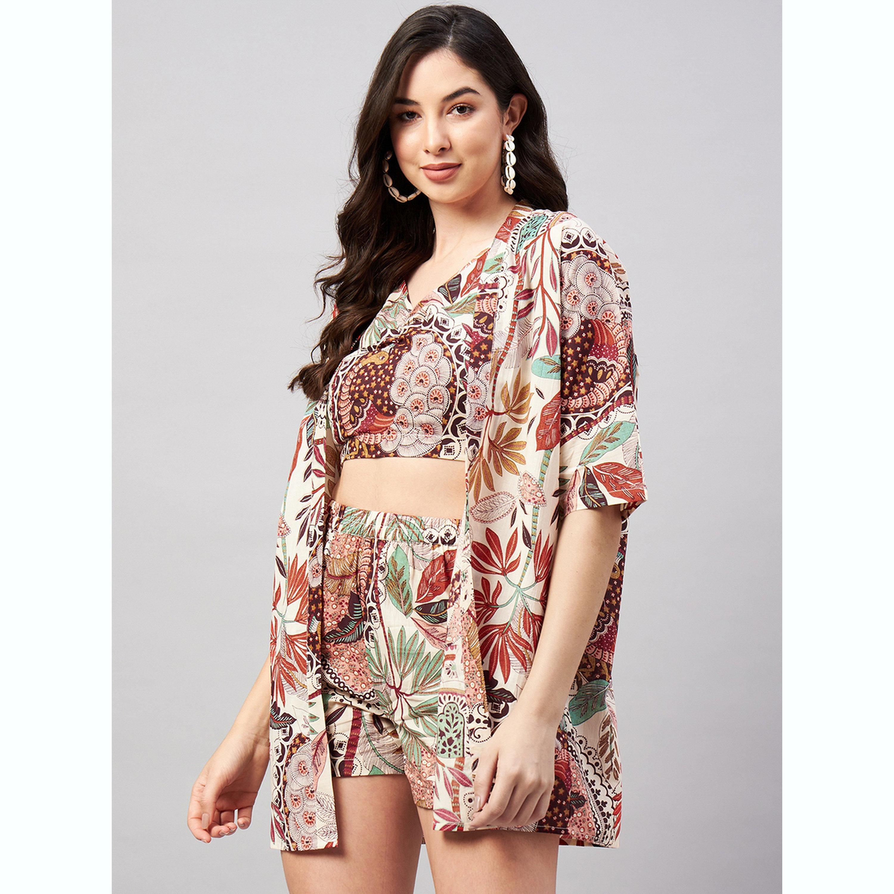 طقم كيمونو وبلوزة وشورت-women-clothing-coordsets-image-3