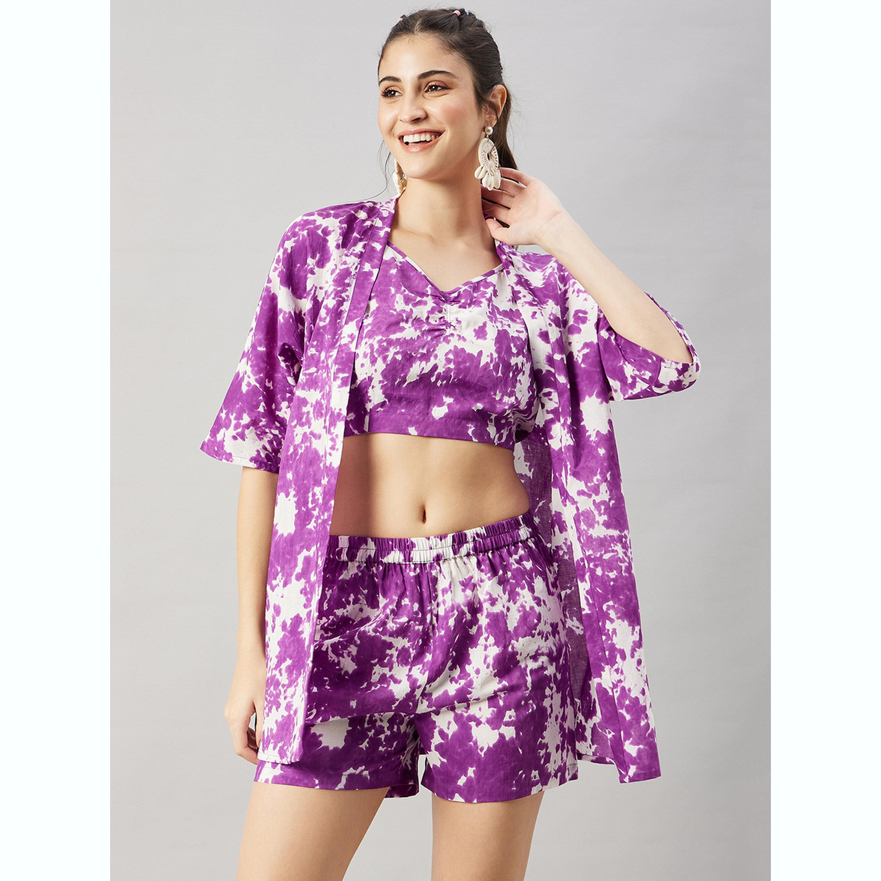 طقم كيمونو وبلوزة وشورت-women-clothing-coordsets-image-1