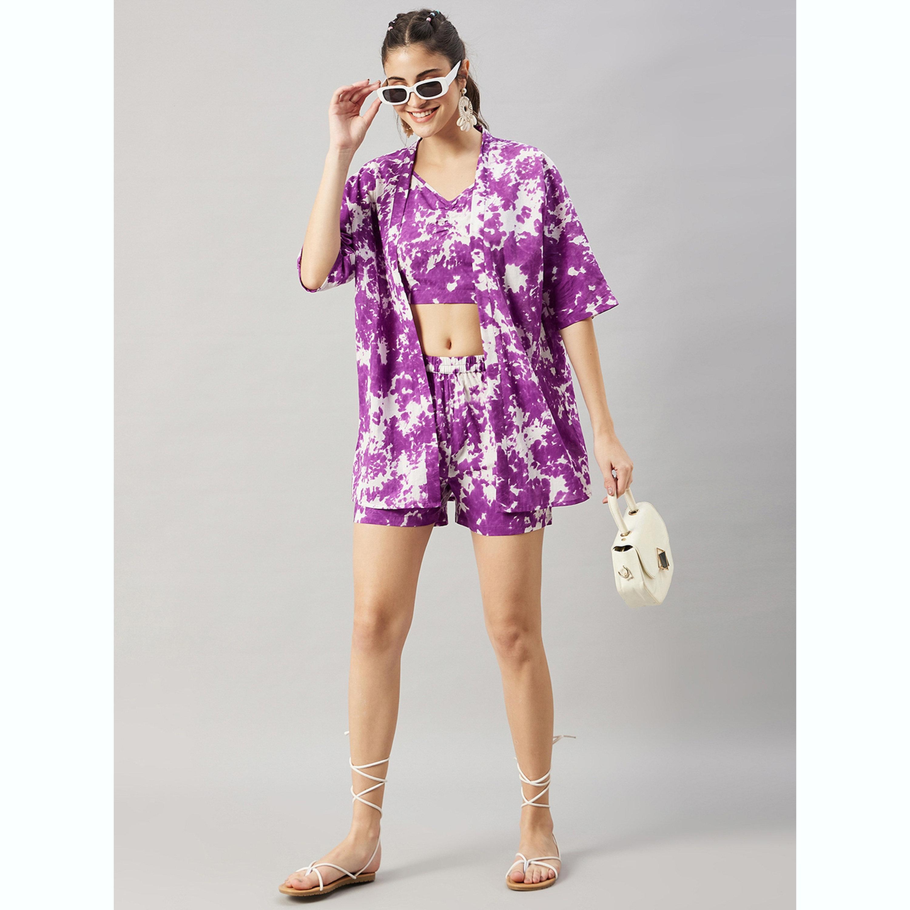 طقم كيمونو وبلوزة وشورت-women-clothing-coordsets-image-2