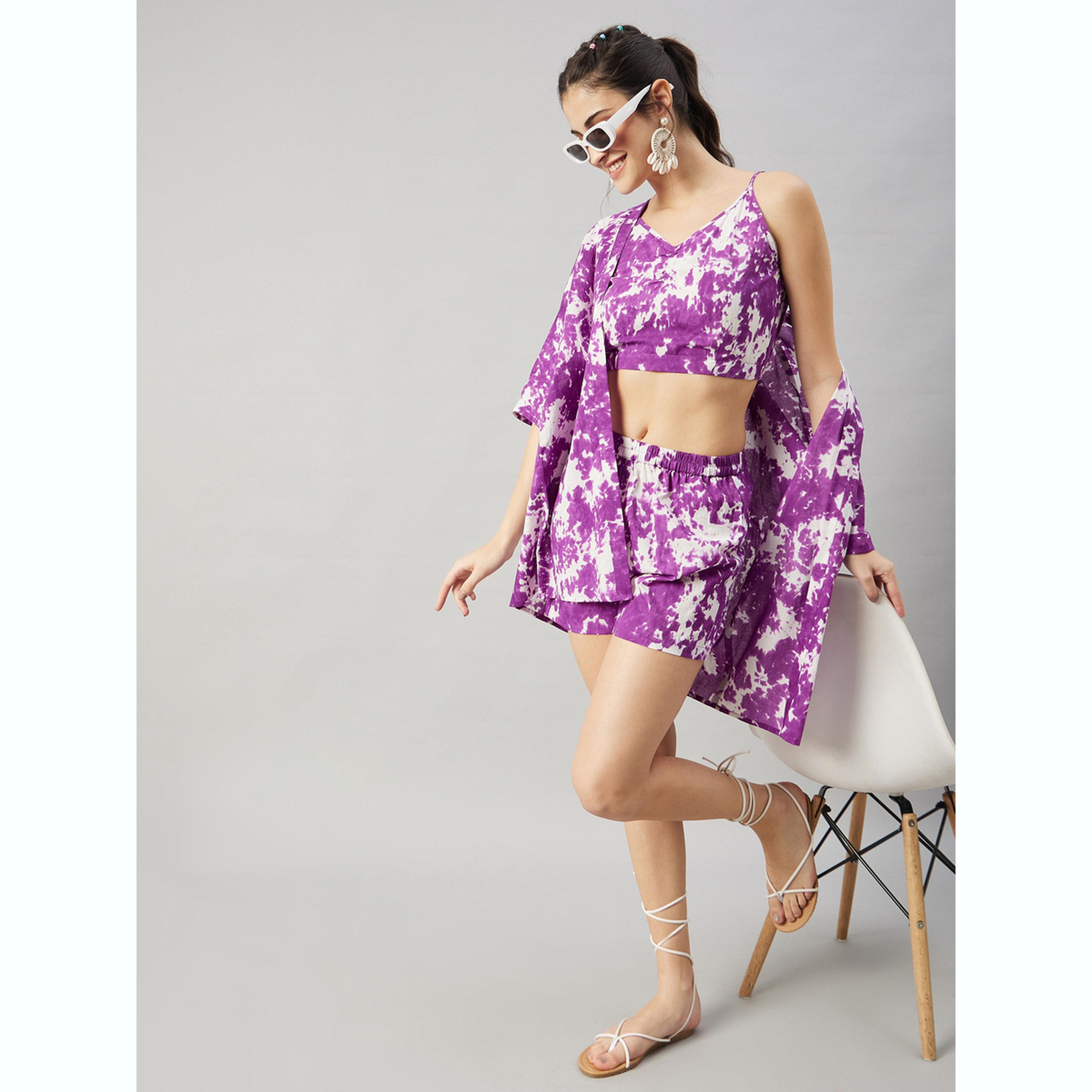 طقم كيمونو وبلوزة وشورت-women-clothing-coordsets-image-3
