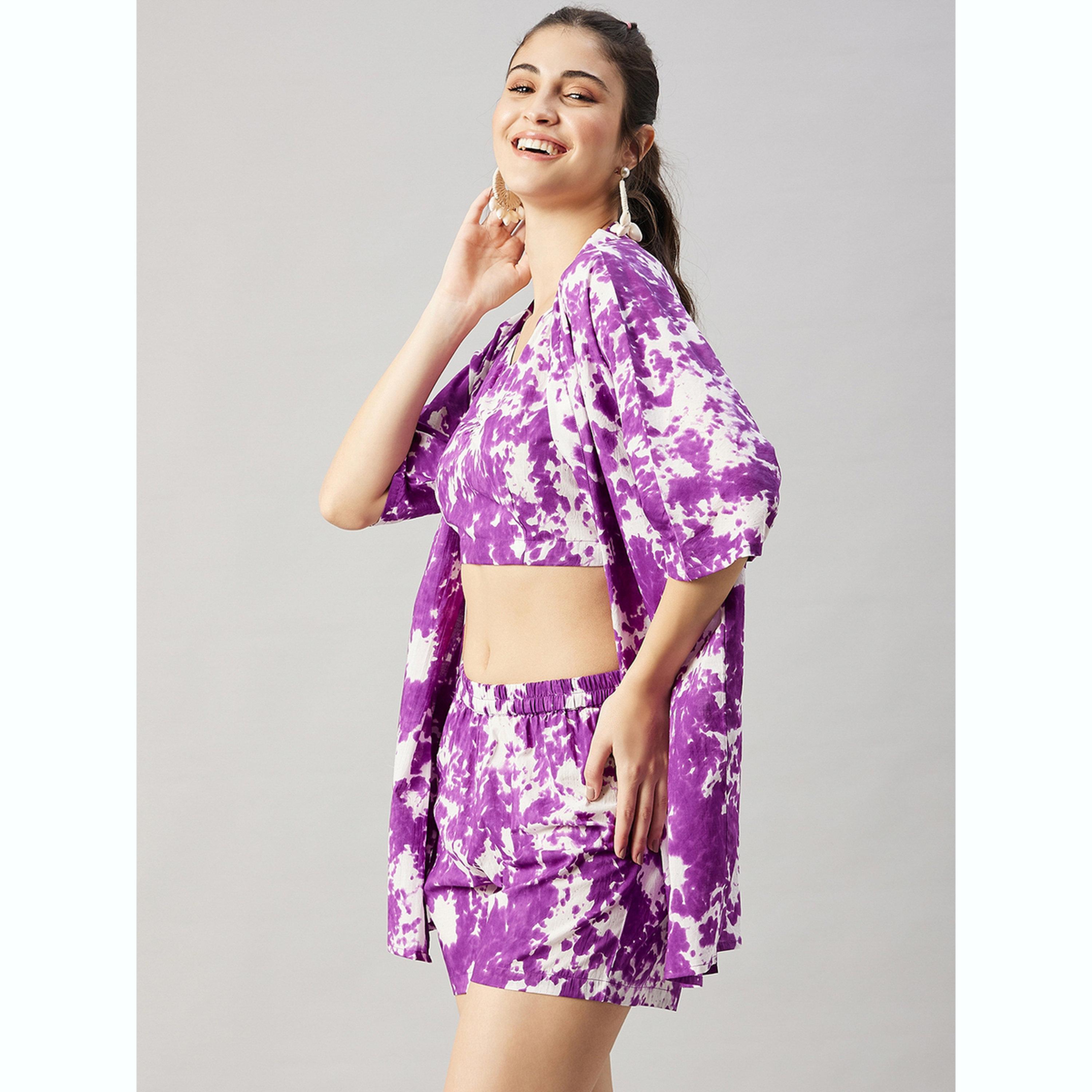 طقم كيمونو وبلوزة وشورت-women-clothing-coordsets-image-4