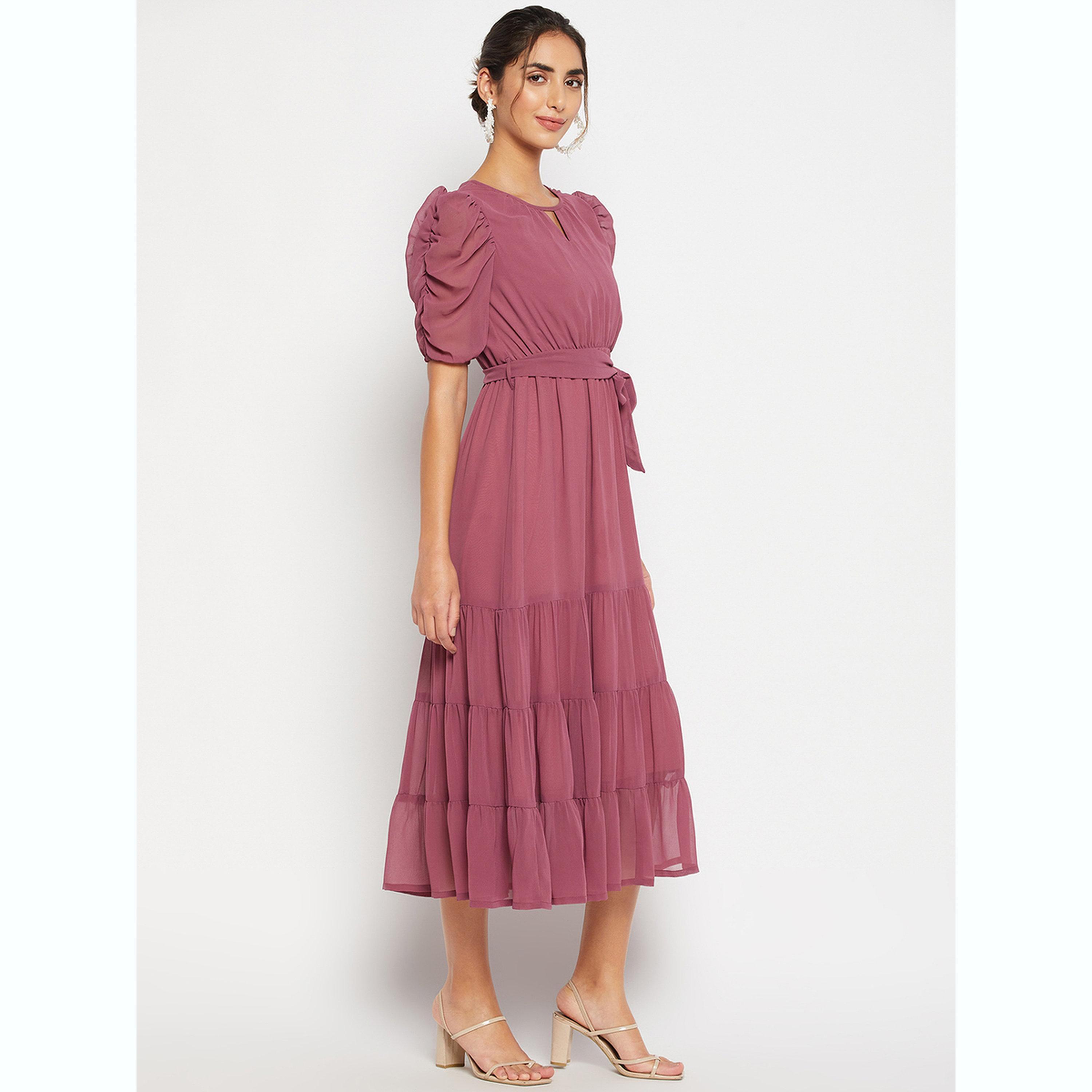 فستان ميدي بطبقات مزمومة-women-clothing-dresses-image-3