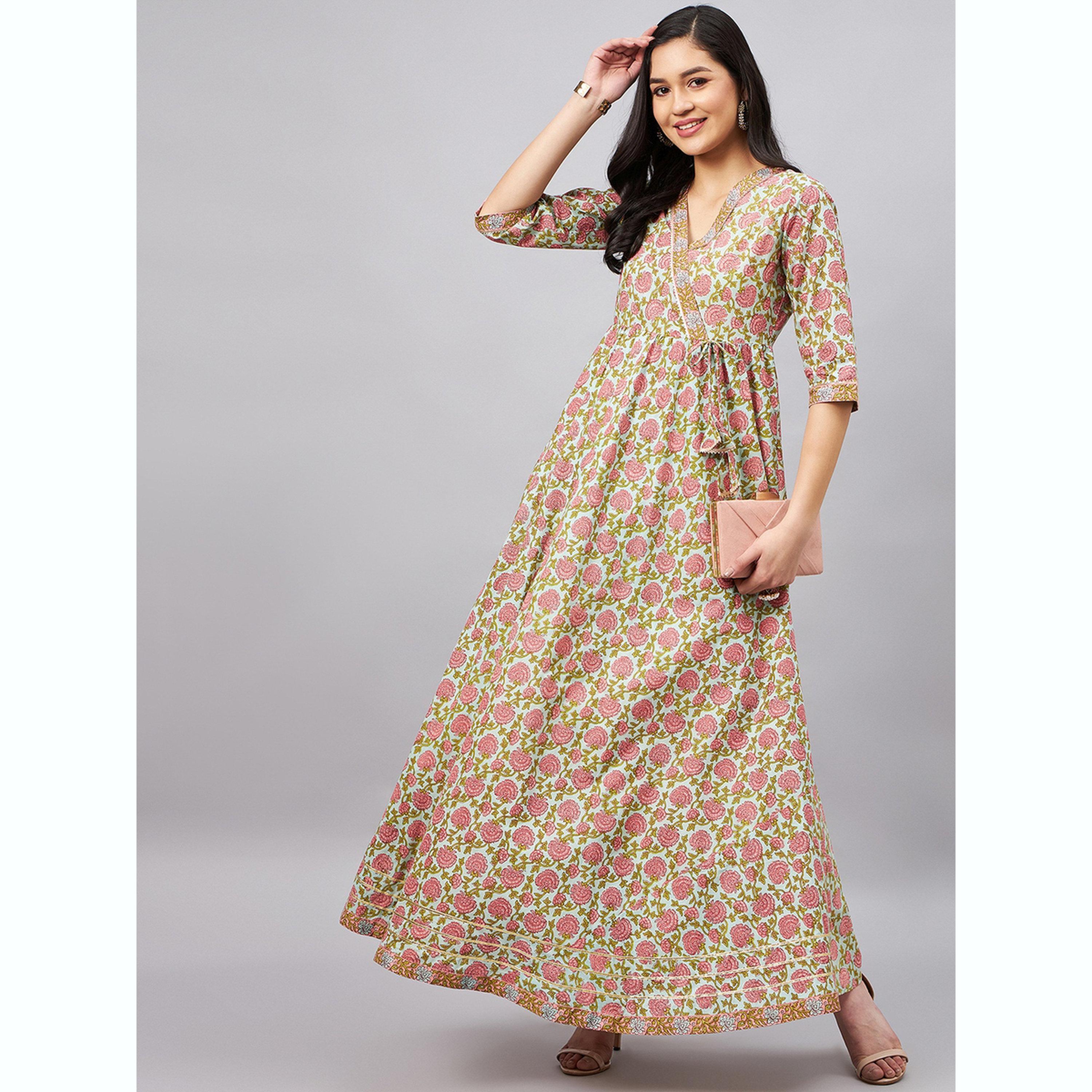 فستان ميدي بطبعة زهور-women-clothing-dresses-image-2